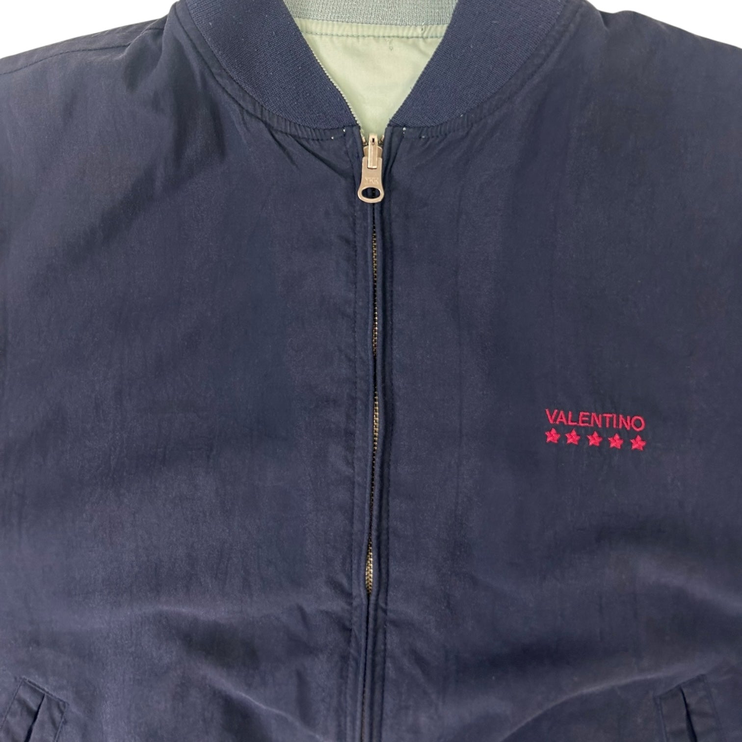 Vintage Valentino Reversible Bomber Jacket Navy/Sage
