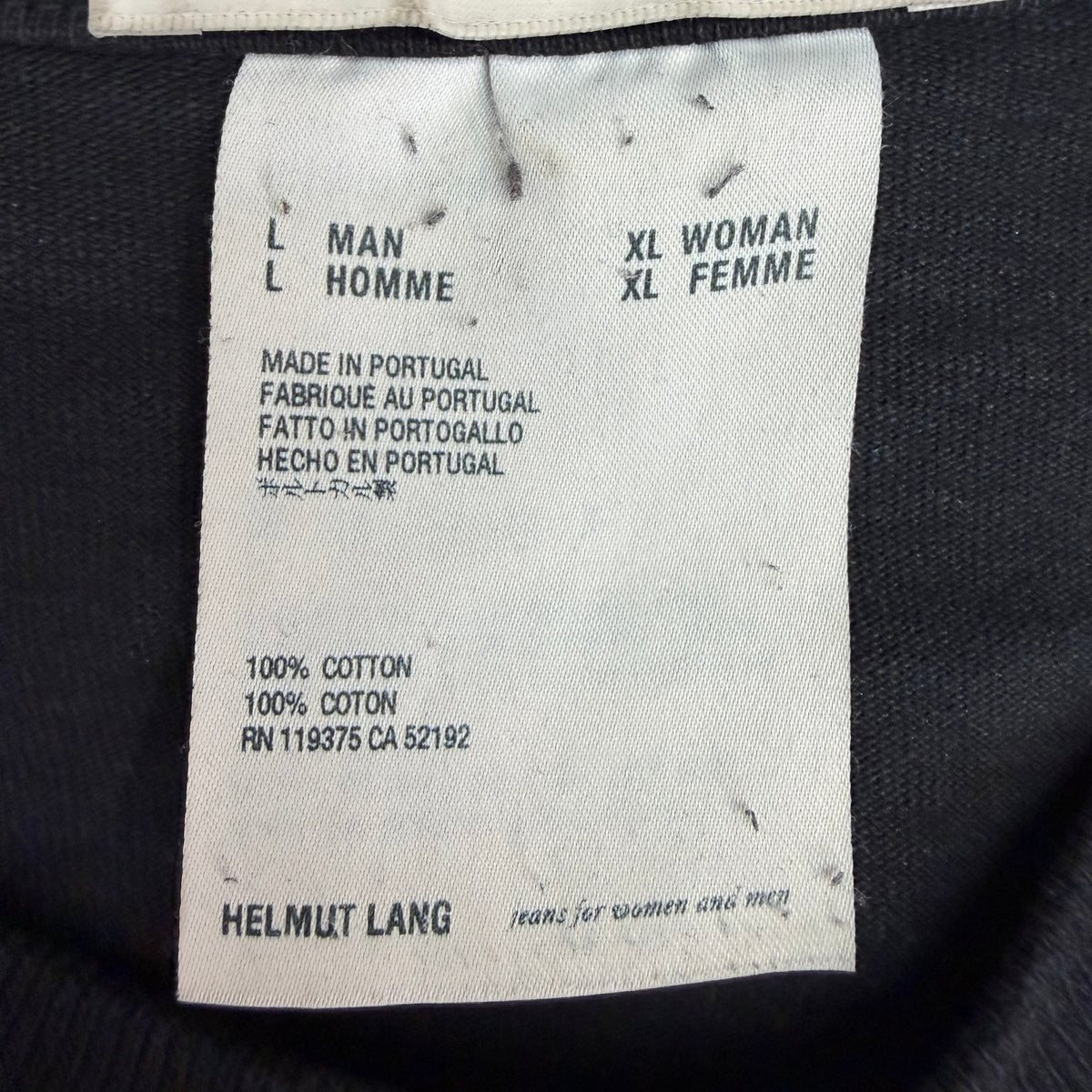 Helmut Lang “In Lang We Trust” Tee Black
