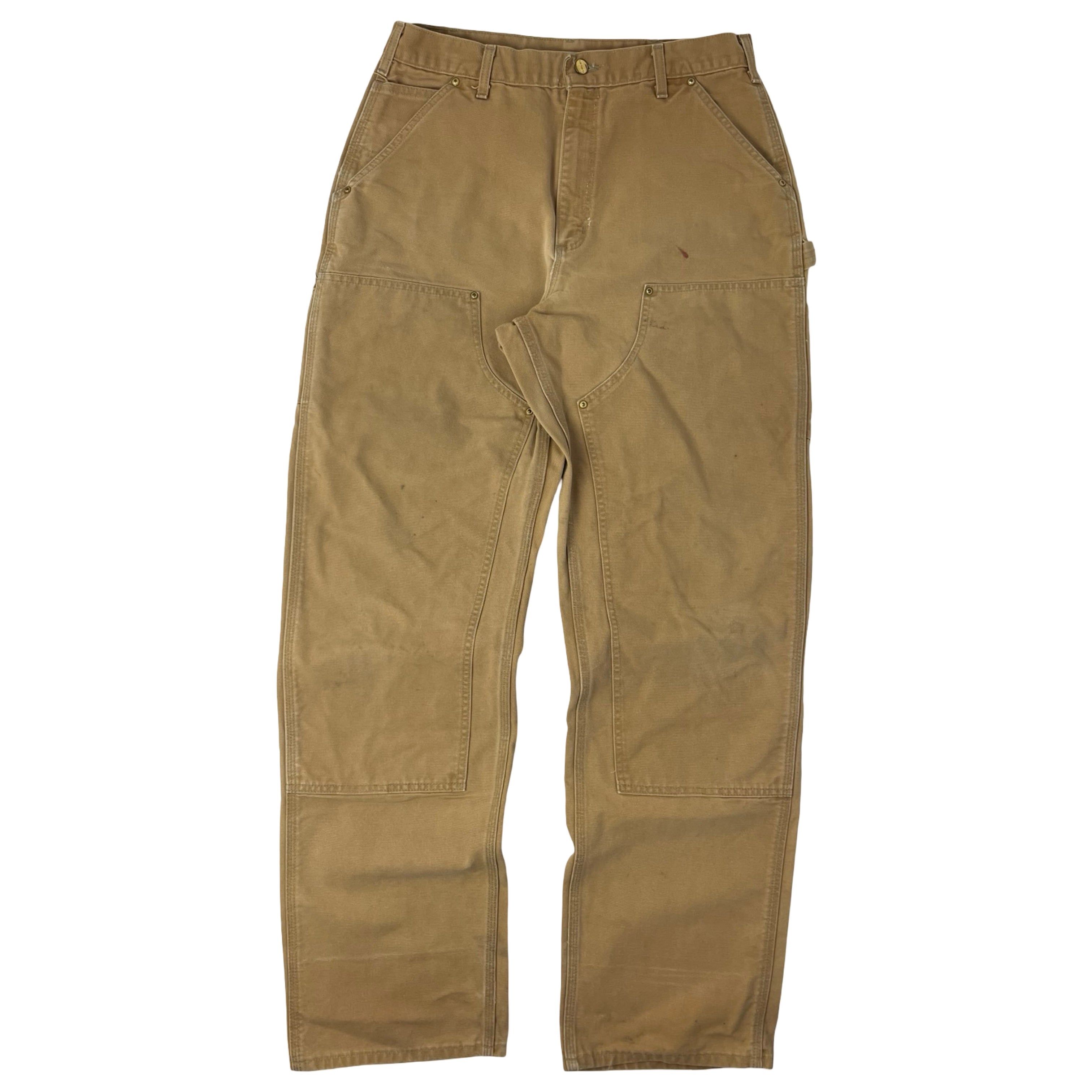 Vintage Carhartt Double Knee Carpenter Pants Faded Khaki