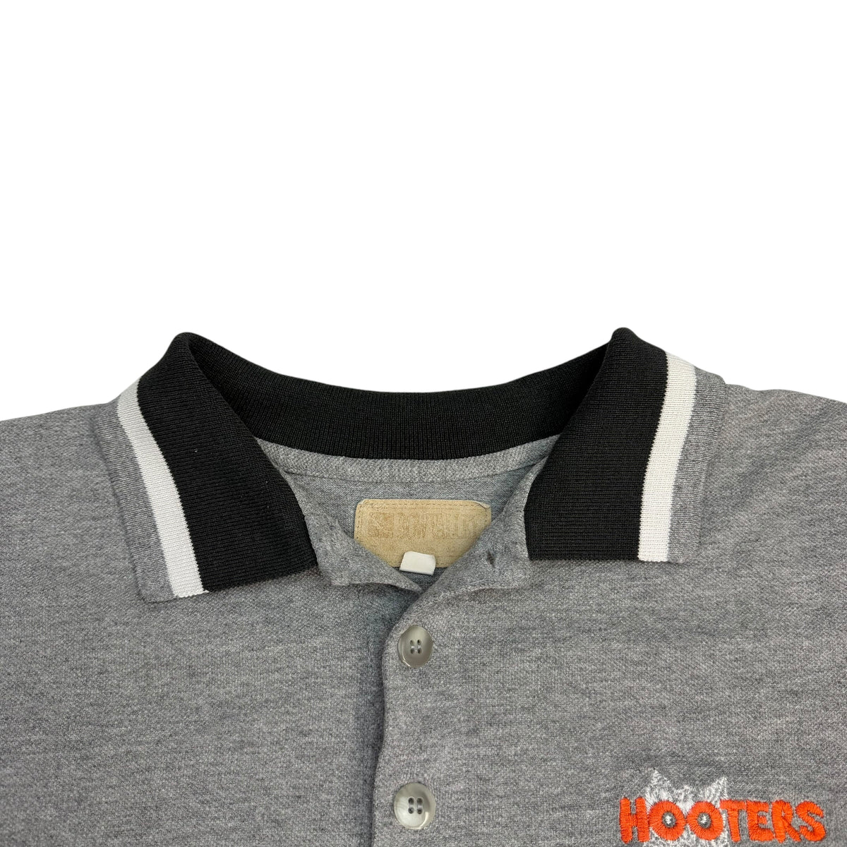 Vintage Hooters Embroidered Polo Grey