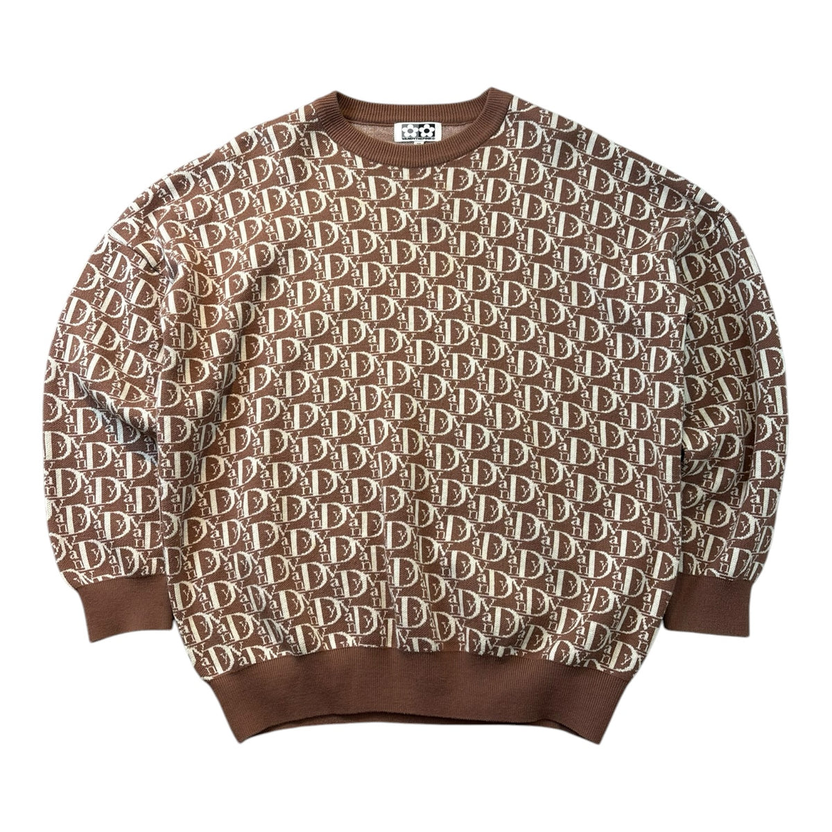 Vandythepink Monogram Knit Sweater Brown