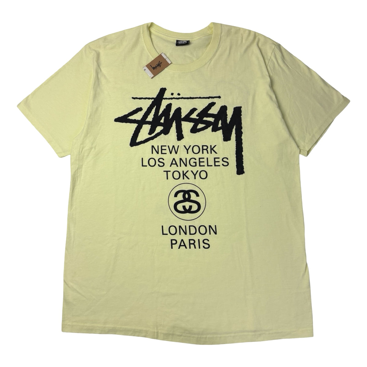 Stussy World Tour Tee Pale Yellow