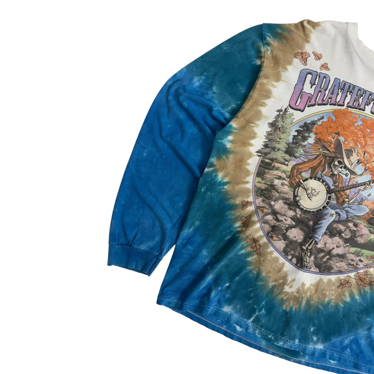Liquid Blue Grateful Dead Banjo Tie-Dye Long Sleeve Shirt