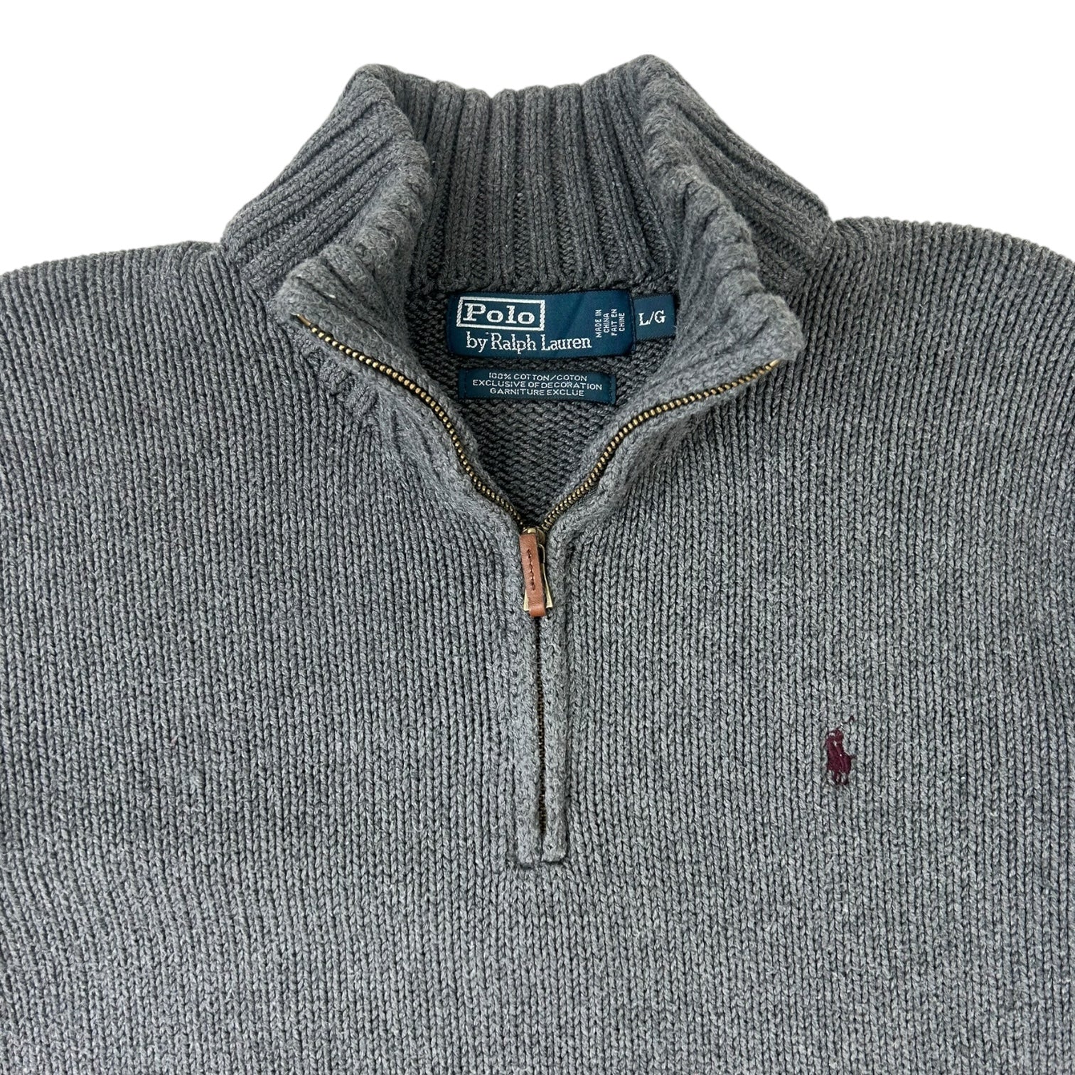Vintage Polo Ralph Lauren Knit 1/4 Zip Sweater Grey