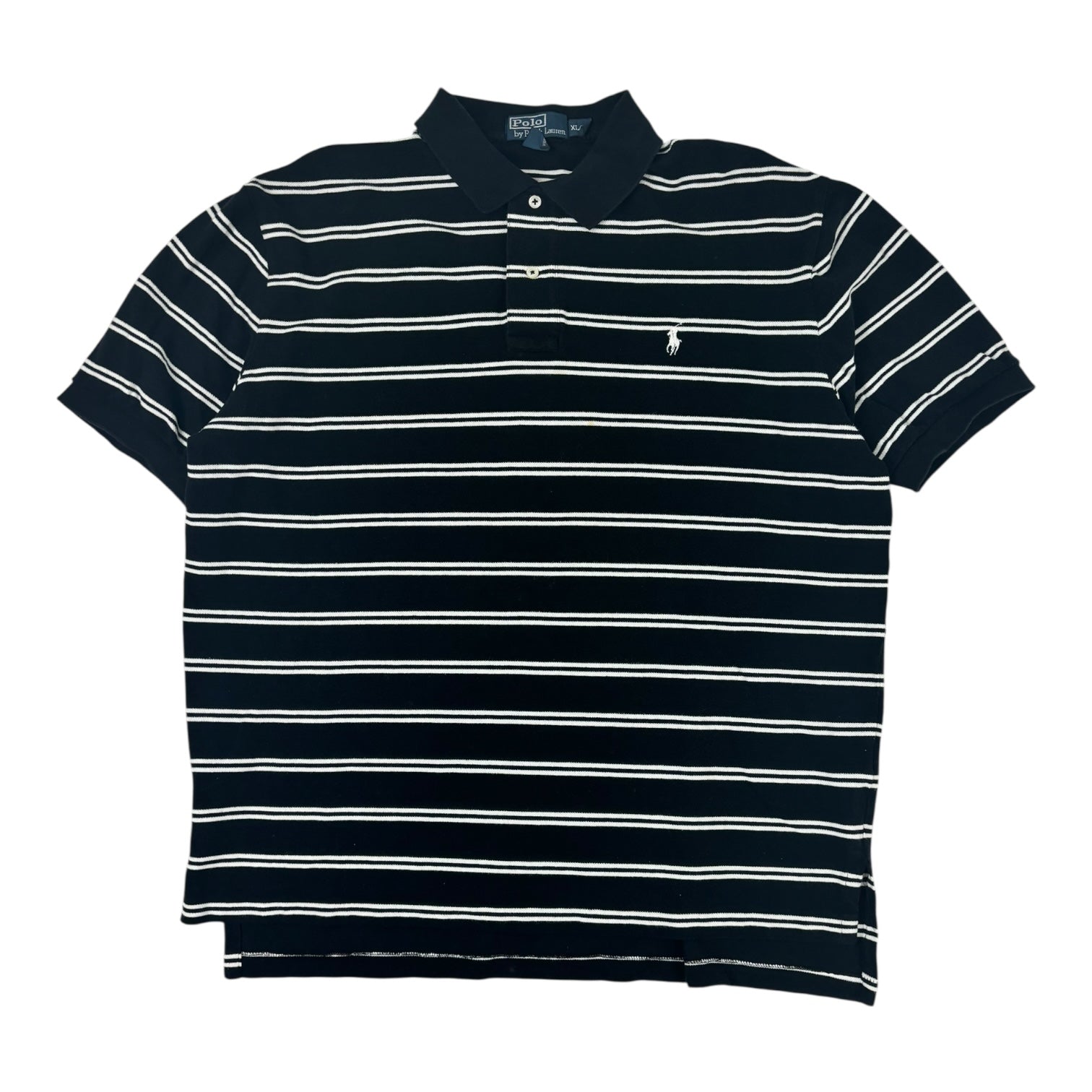 Vintage Polo Ralph Lauren Striped Polo T-Shirt Black