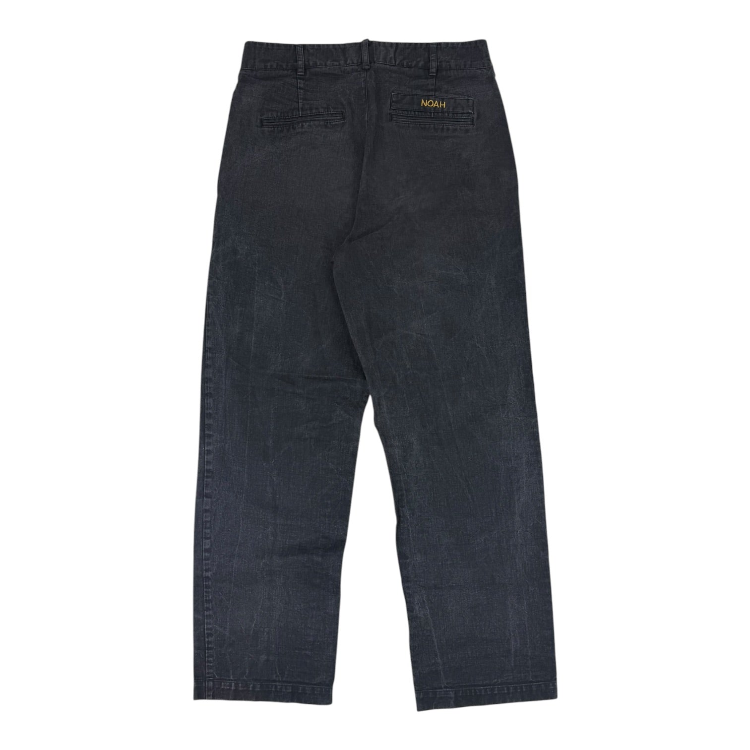 Noah NYC Single-Pleated Washed Cotton-Twill Trousers Washed Black