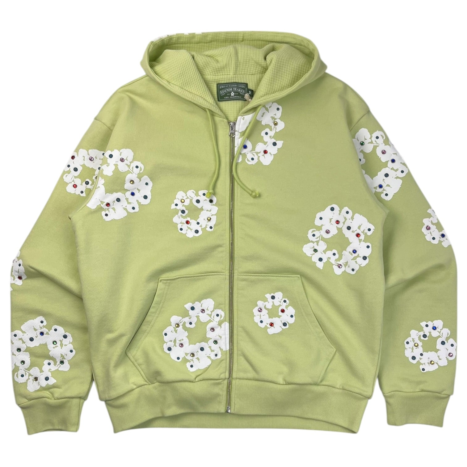Denim Tears Rhinestone Cotton
Wreath Zip Hoodie Mint