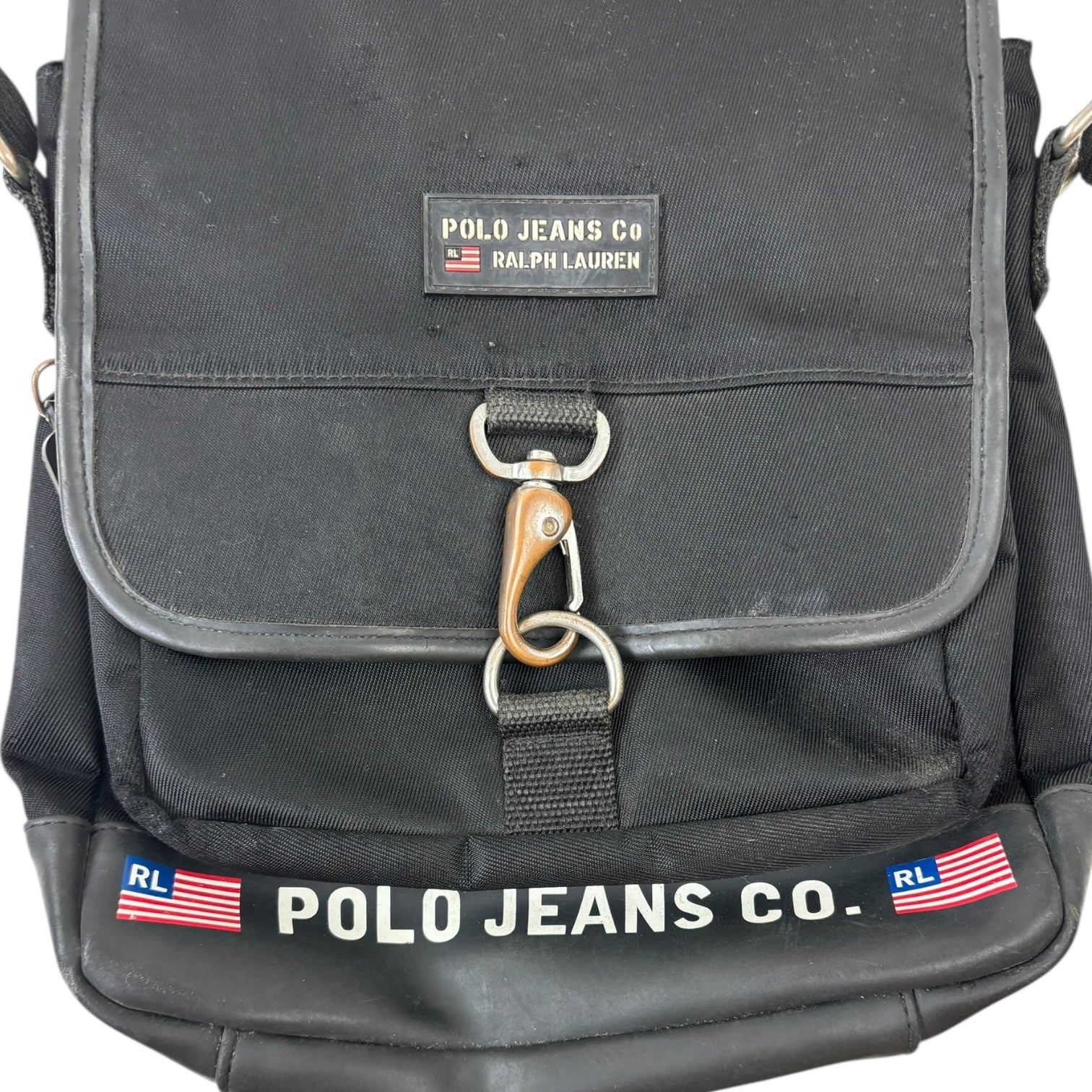 Vintage Ralph Lauren Polo Jeans Co Crossbody Latch Bag Black