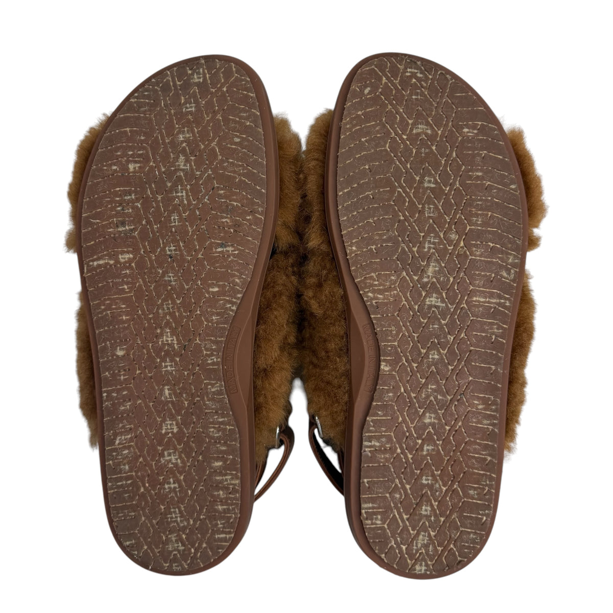 (W) Marni Fussbett Shearling Sandal Caramel (Used)