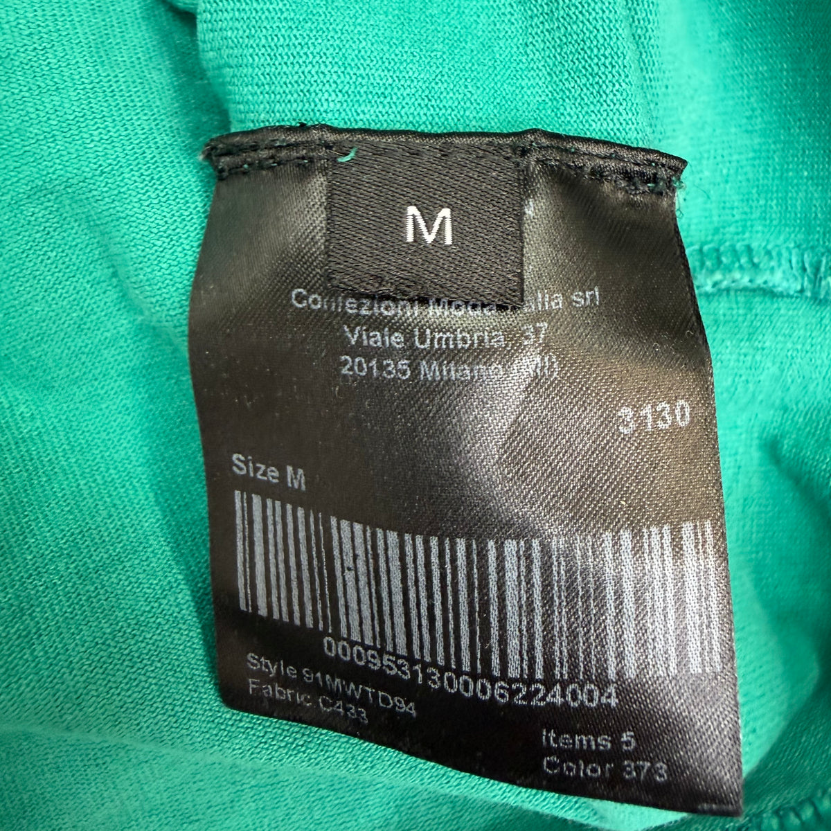 Calvin Klein 205W39NYC By Raf Simons Oversized Embroidered Distressed Tee Turquoise
