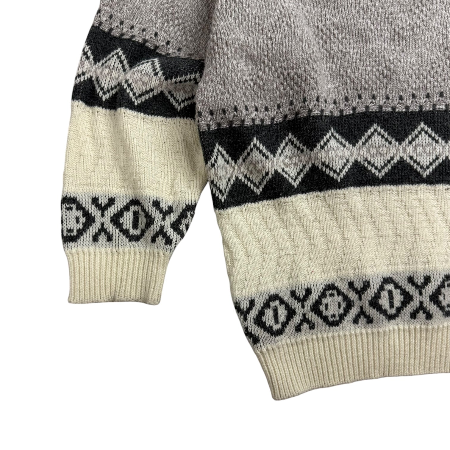 Vintage Tip Top Knit Sweater White Grey