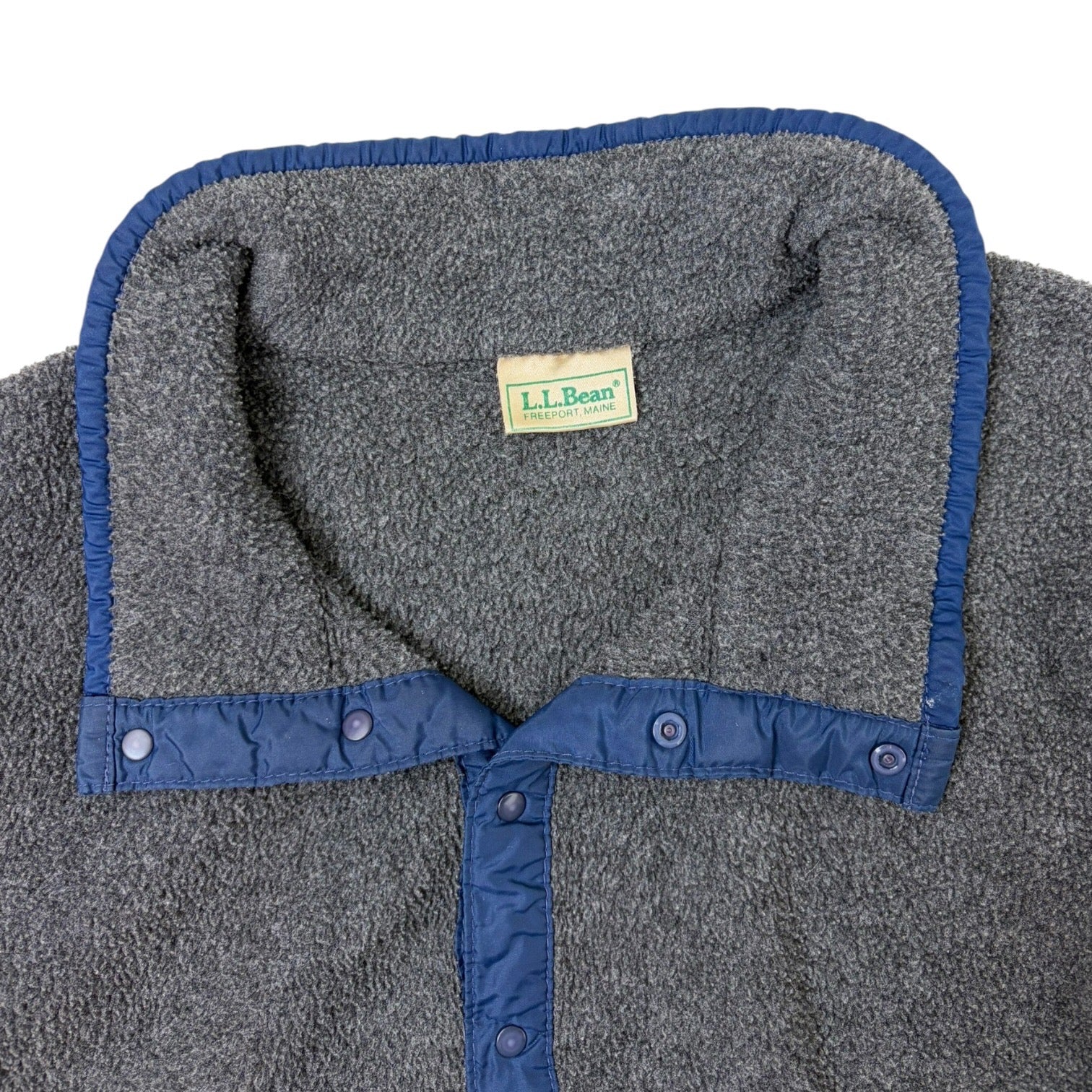 Vintage L.L. Bean Fleece Half-Snap Pullover Grey