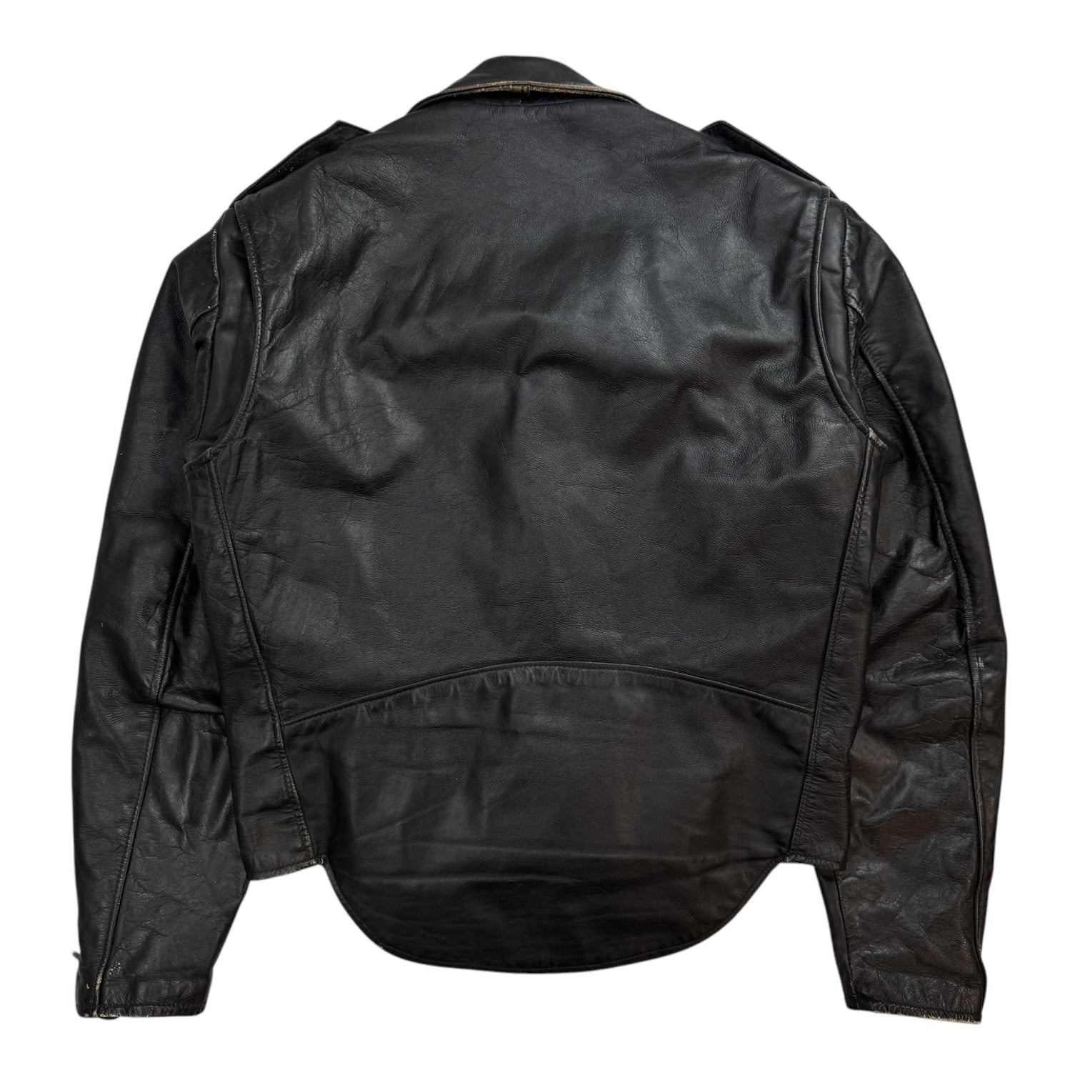 Vintage Biker Leather Jacket Black