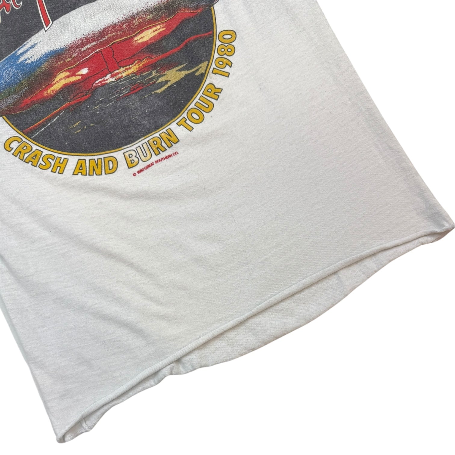 1980 Pat Travers Band Crash And Burn Tour 3/4 Sleeve Tee White/Black