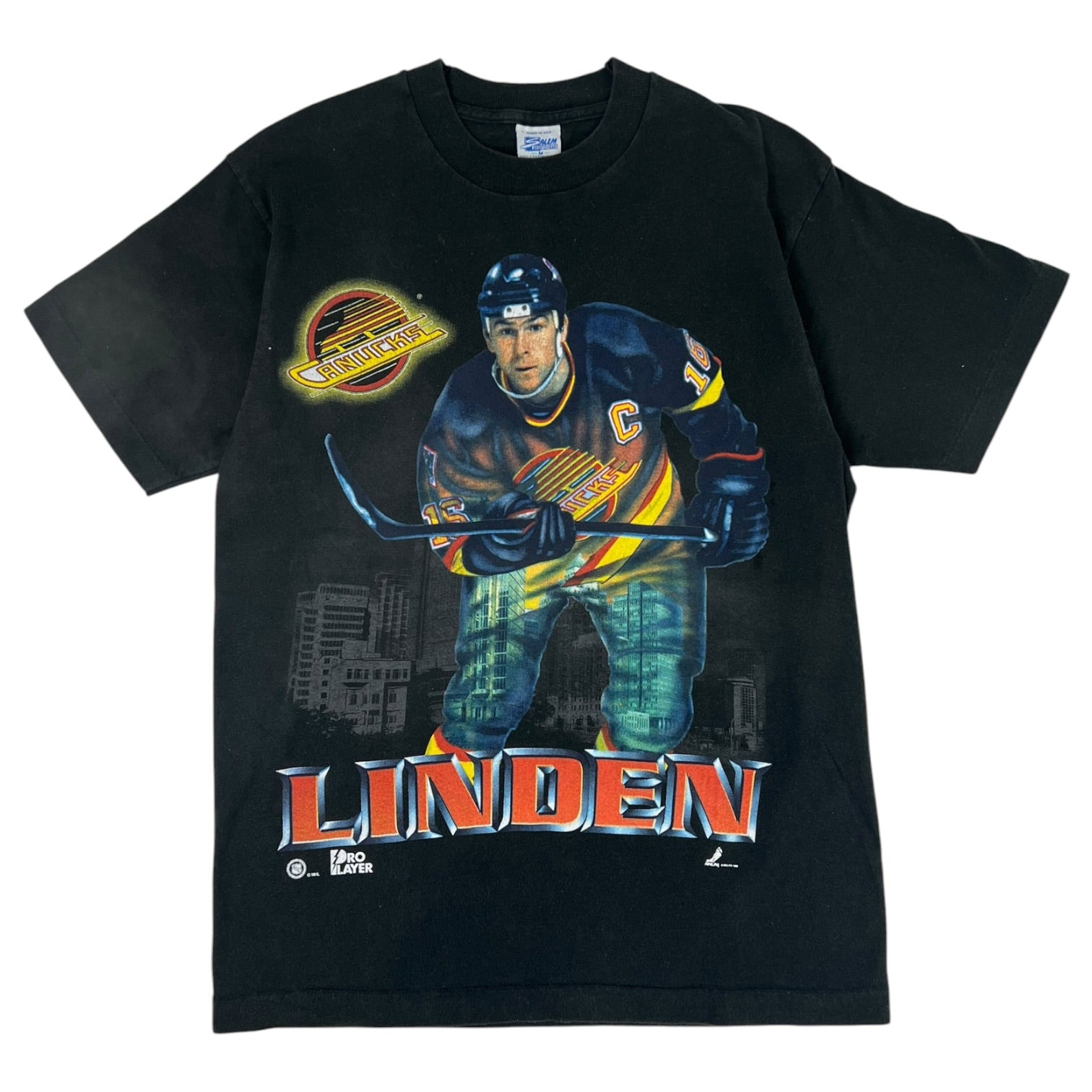 Vintage 90’s Vancouver Canucks Trevor Linden Graphic T-Shirt Black