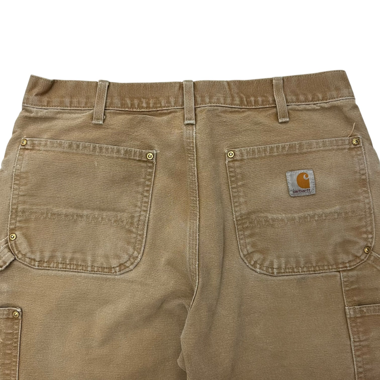 Vintage Carhartt Made In USA Double Knee Pants Faded Tan