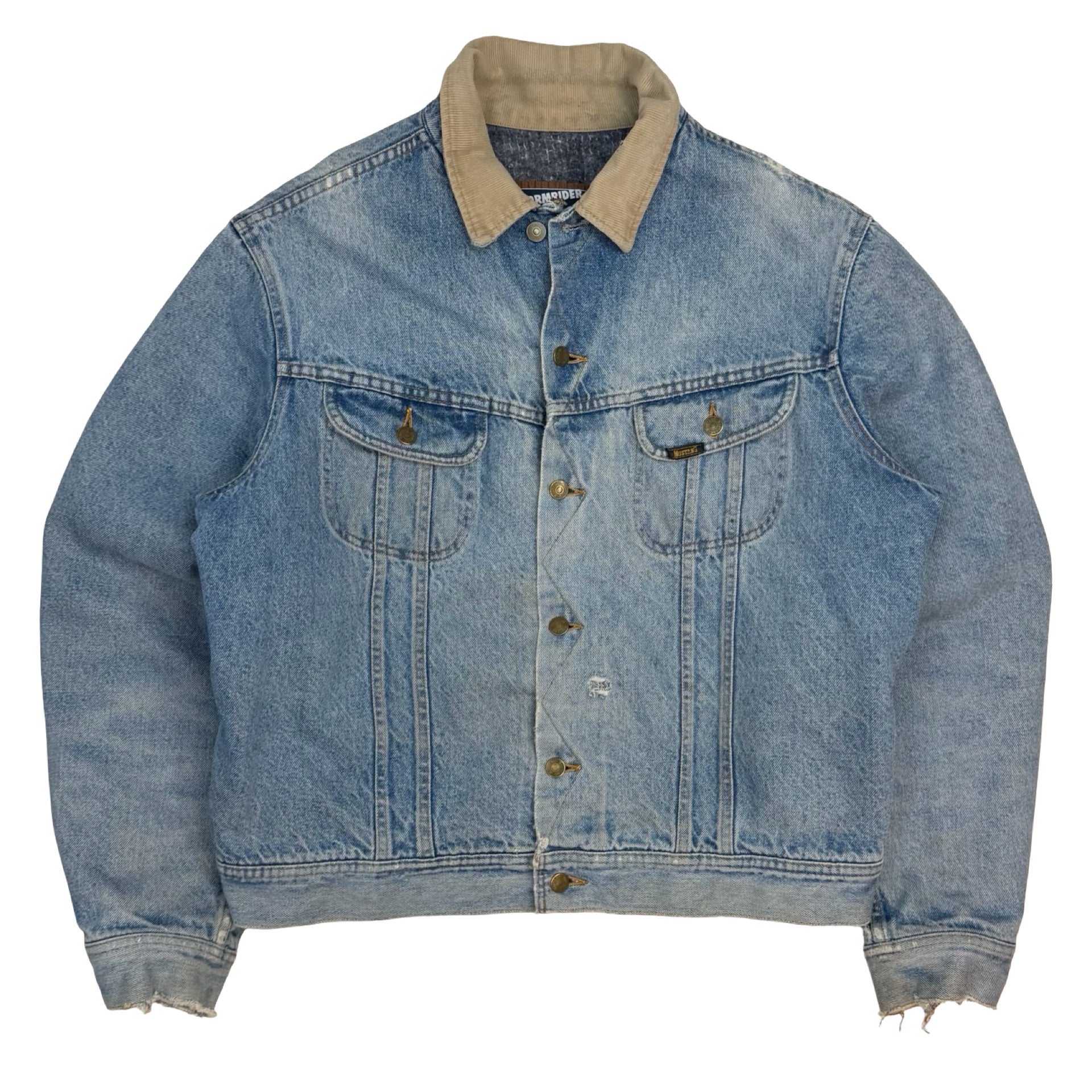Vintage Mustang Stormrider Embroidered Denim Jacket Blue