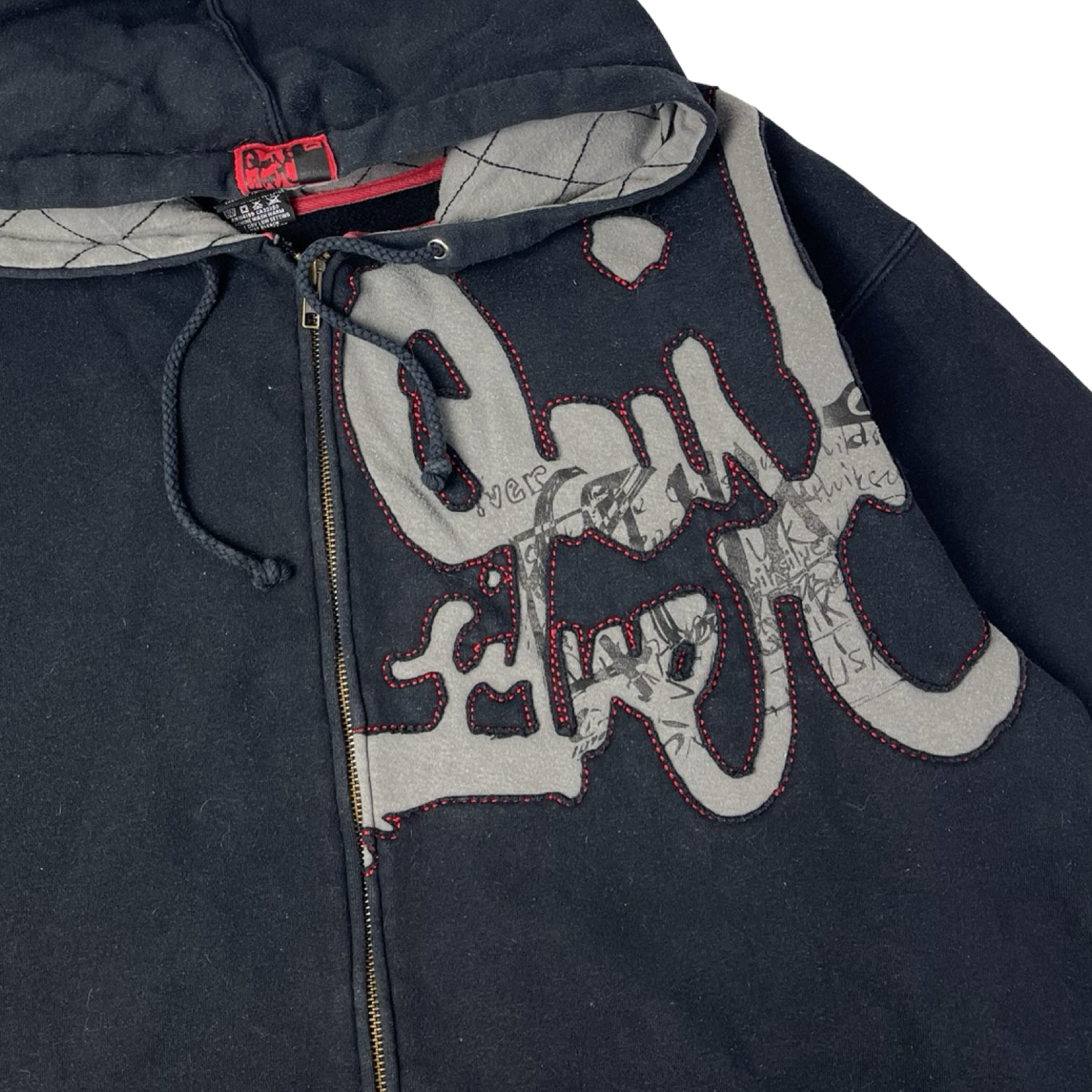 Vintage Y2K Quiksilver Patched Logo Zip-Up Hoodie