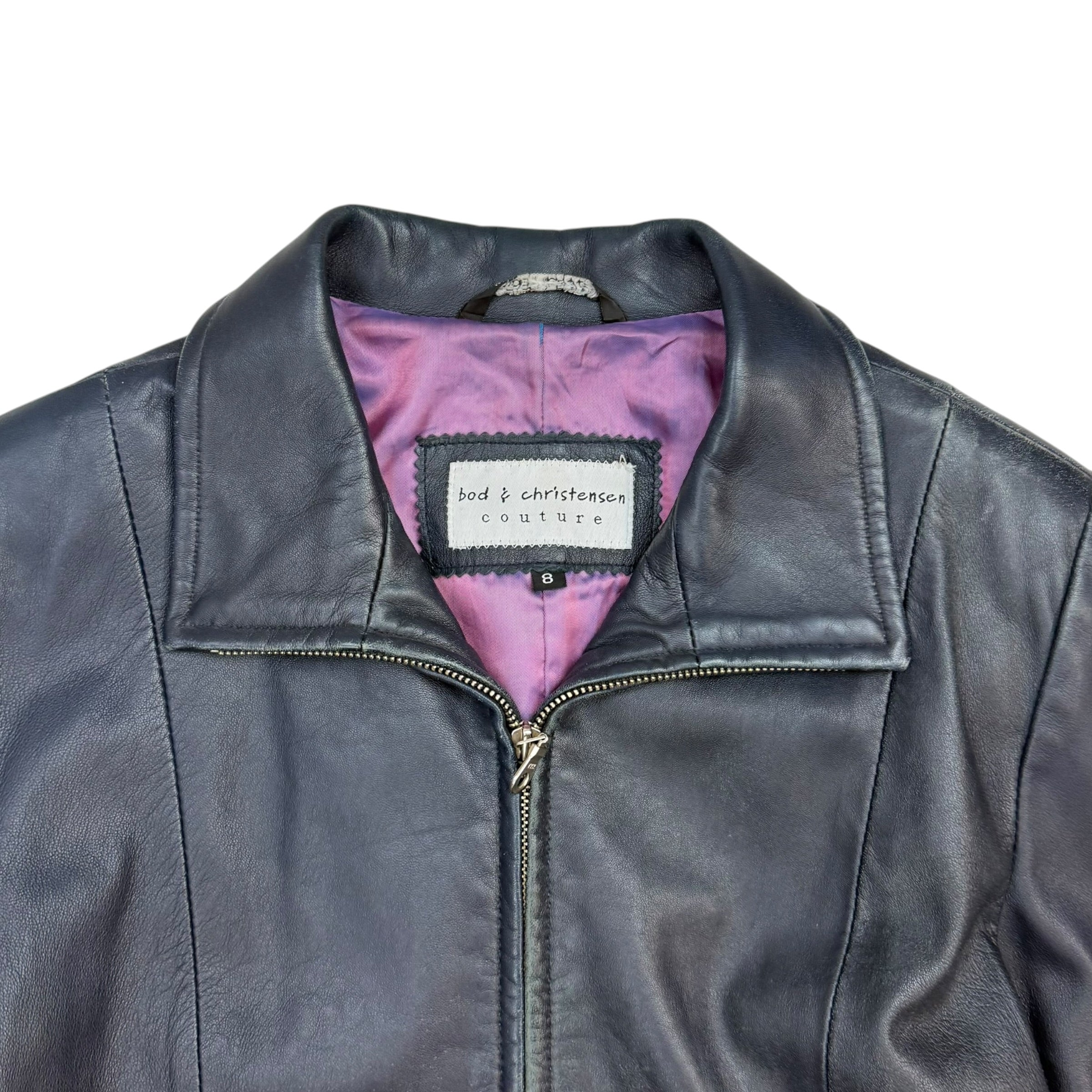 (W) Vintage Bod & Christensen Leather Jacket Black
