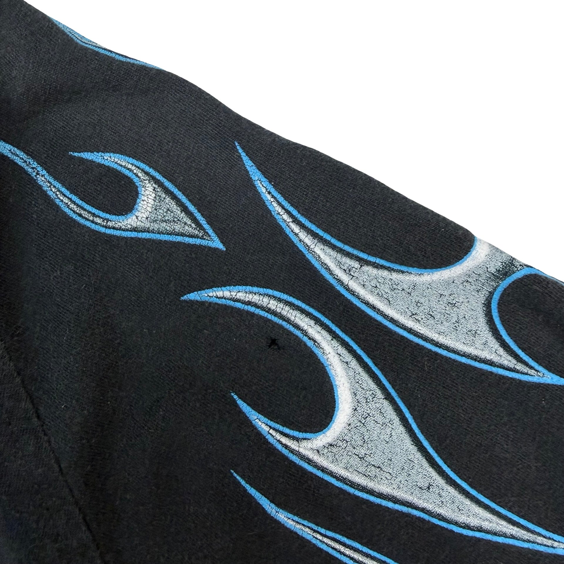 Vintage Harley Davidson Motorcycles Flame Sleeve Button Up Shirt Black