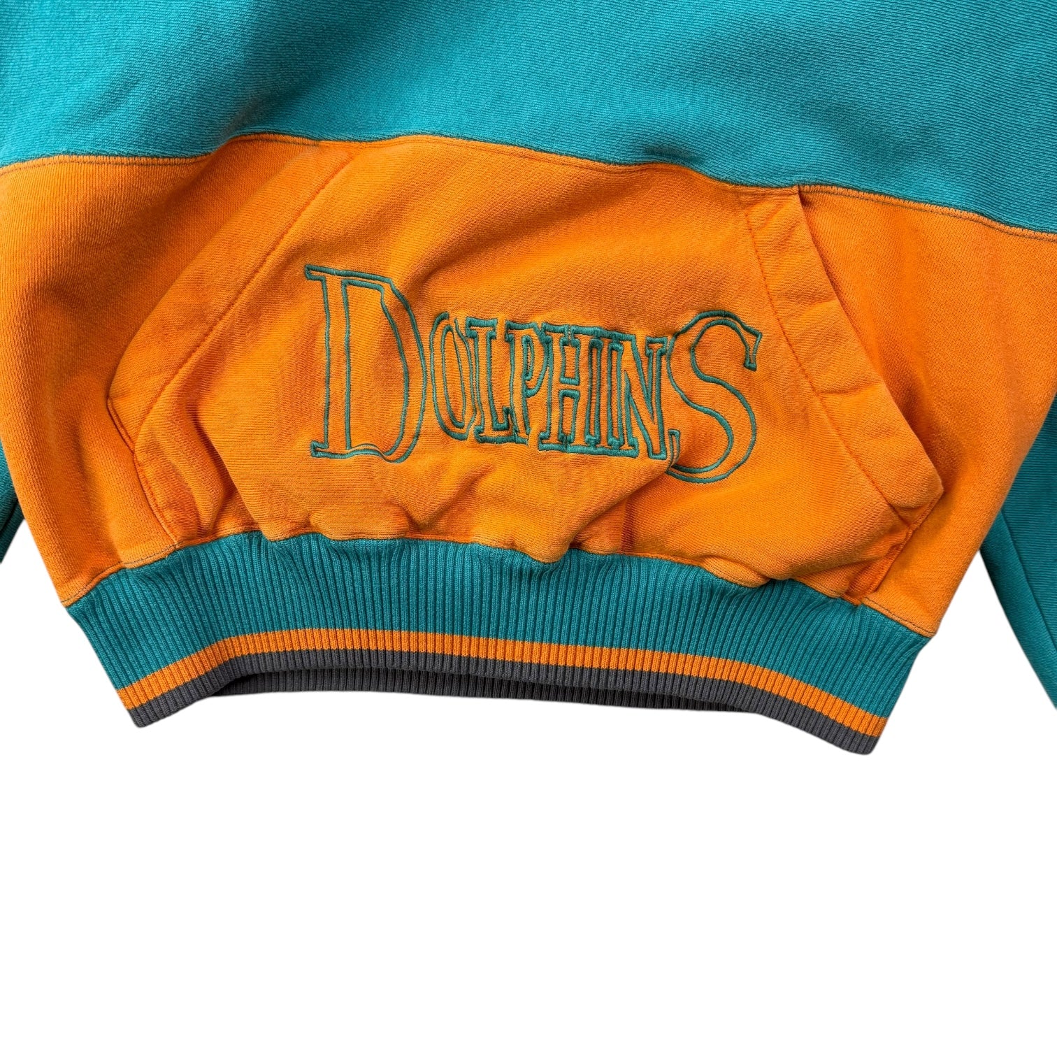 Vintage Miami Dolphins Two Tone Hoodie Green/Turqoise