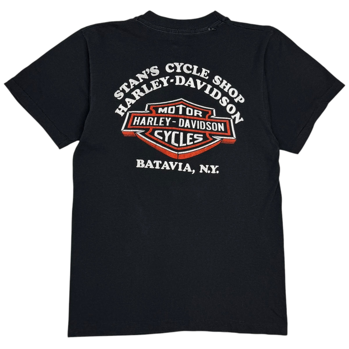 Vintage 80s 3D Emblem Harley Davidson Hawg University Tee Black