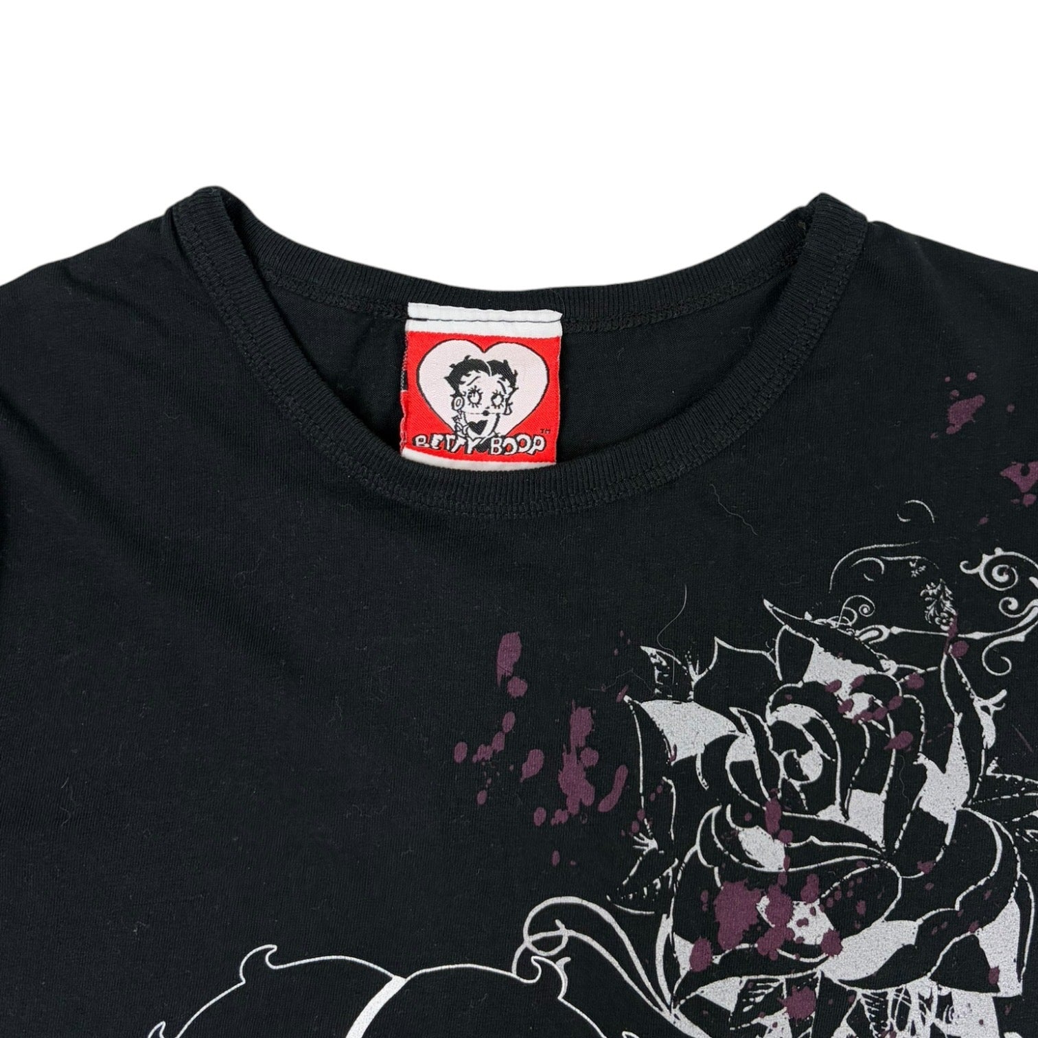 (W) Betty Boop Rhinestone Baby T-Shirt Black