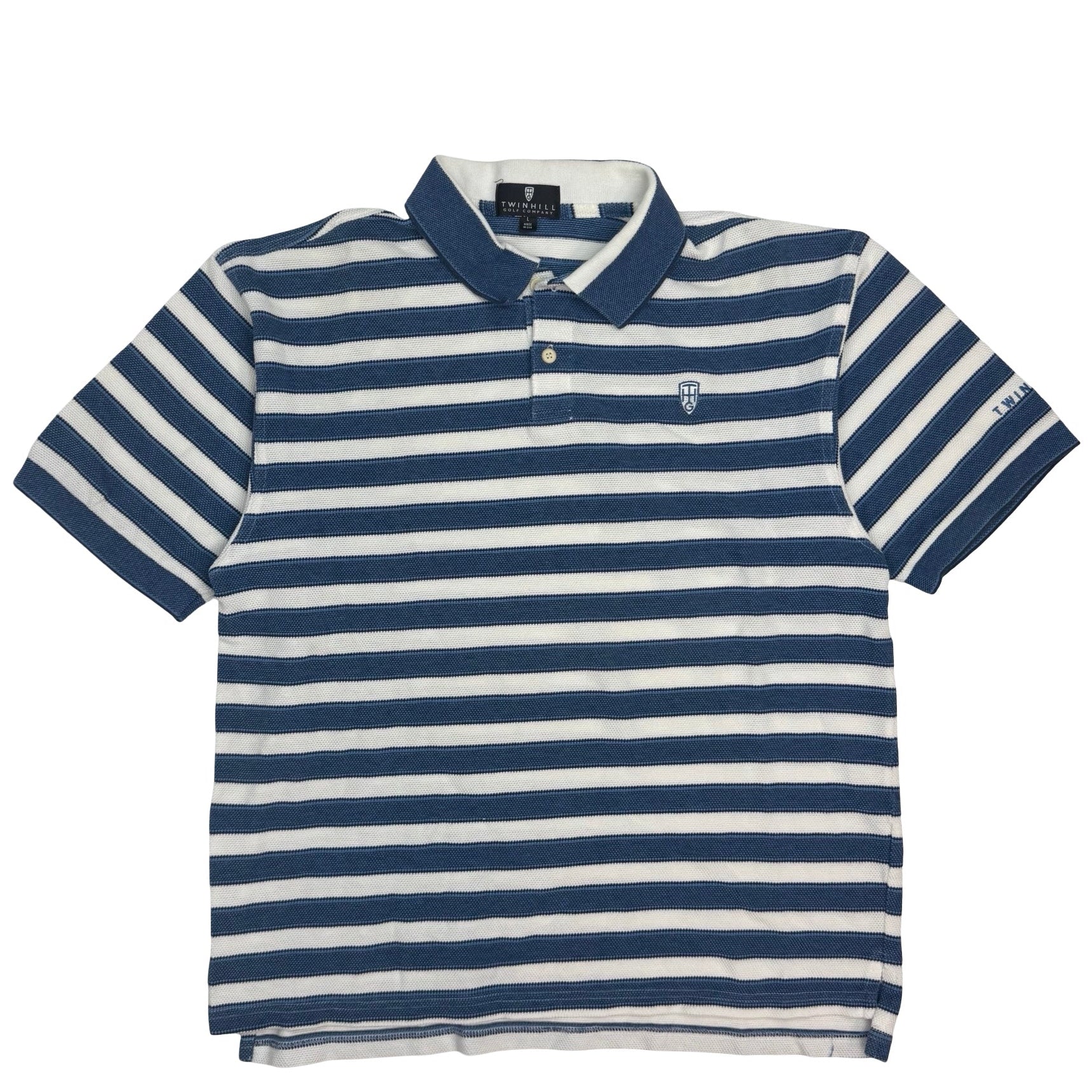 Vintage Twinhill Golf Company Striped Polo Blue/White