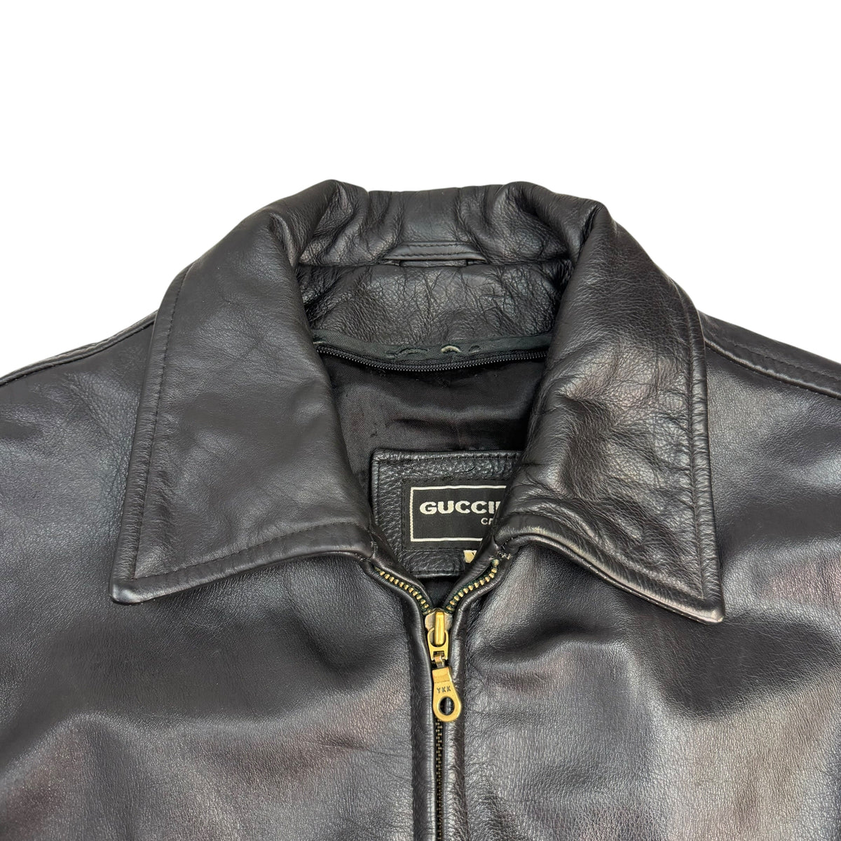 Vintage Guccini Leather Jacket Black