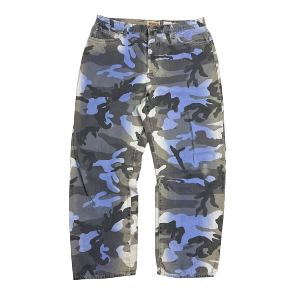 Stussy Spray Dye Canvas Big Ol' Jeans Blue Camo