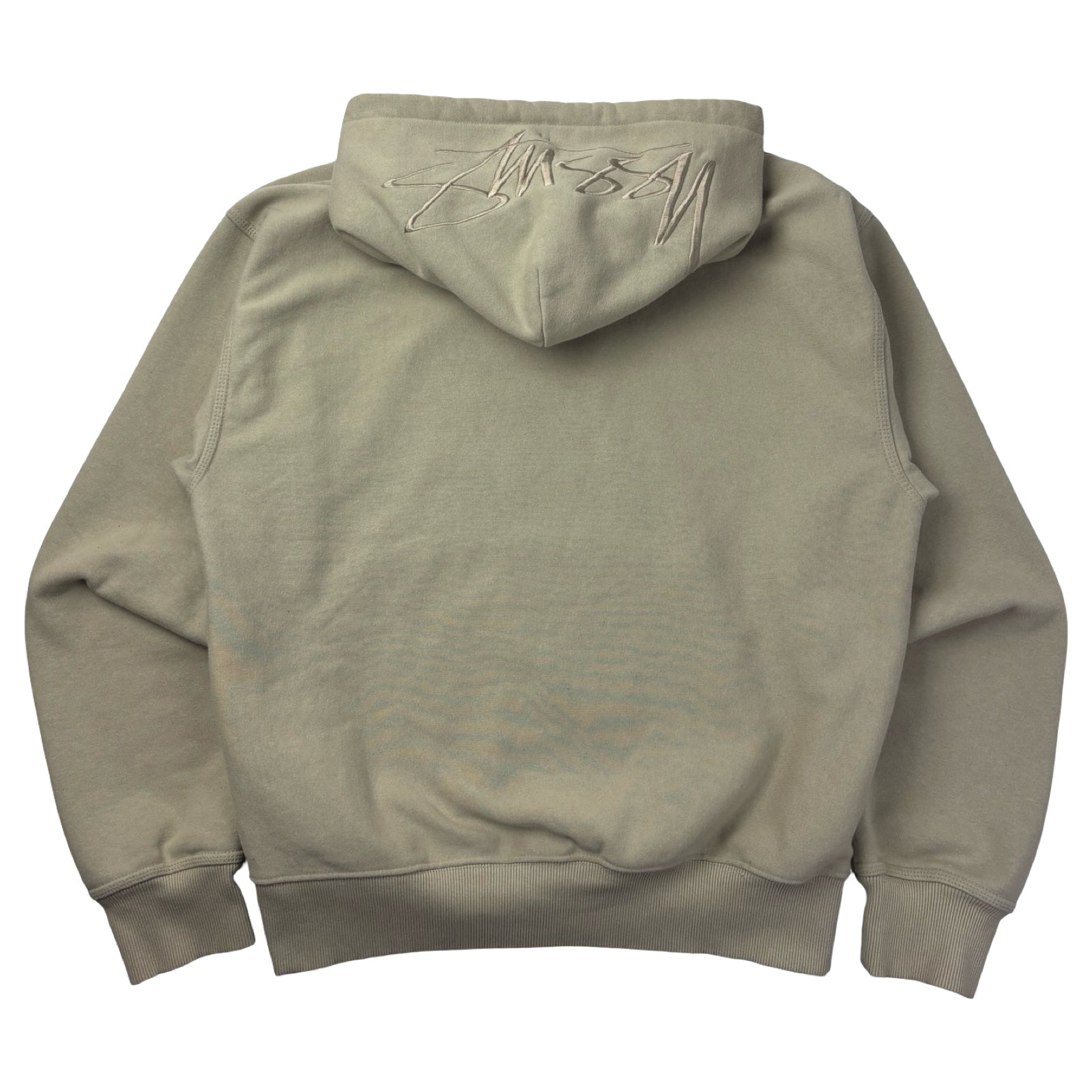 Stussy Script Logo Embroidery Pullover Hoodie Creme