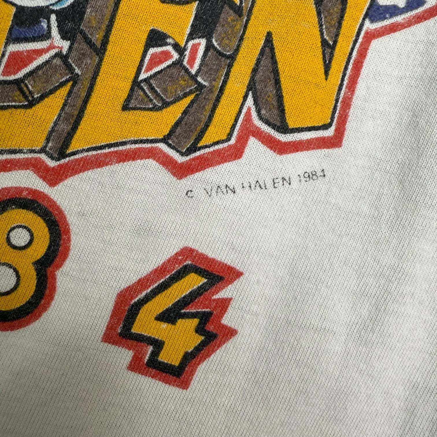 1984 Van Halen Tour Of The World Raglan Tee White/Black