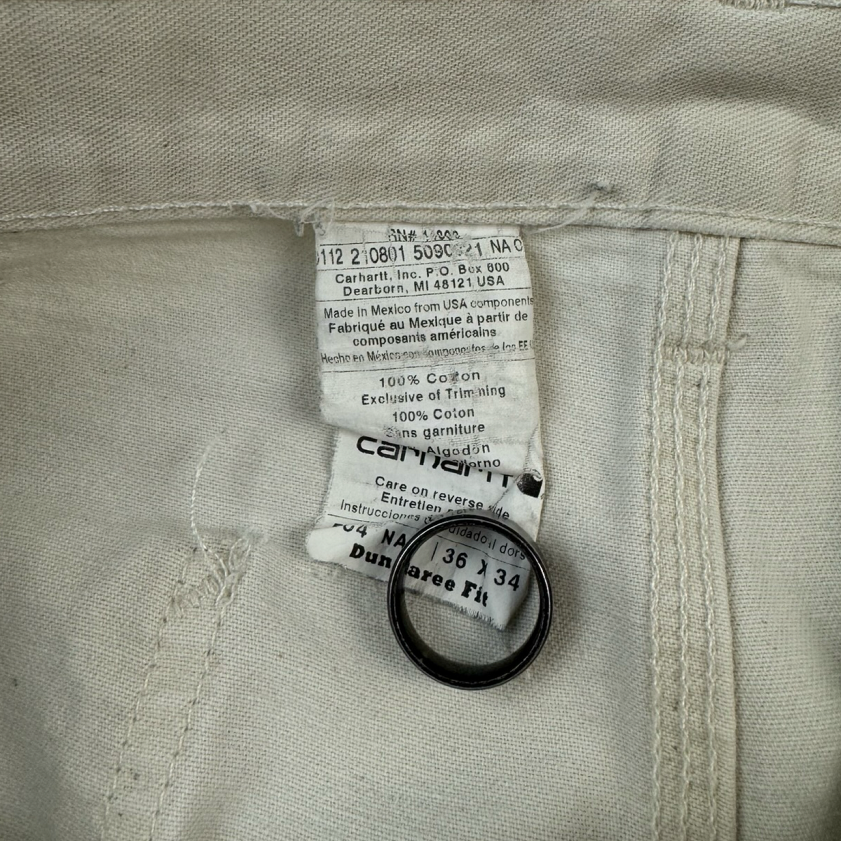 Vintage Carhartt Double Knee Bottoms White