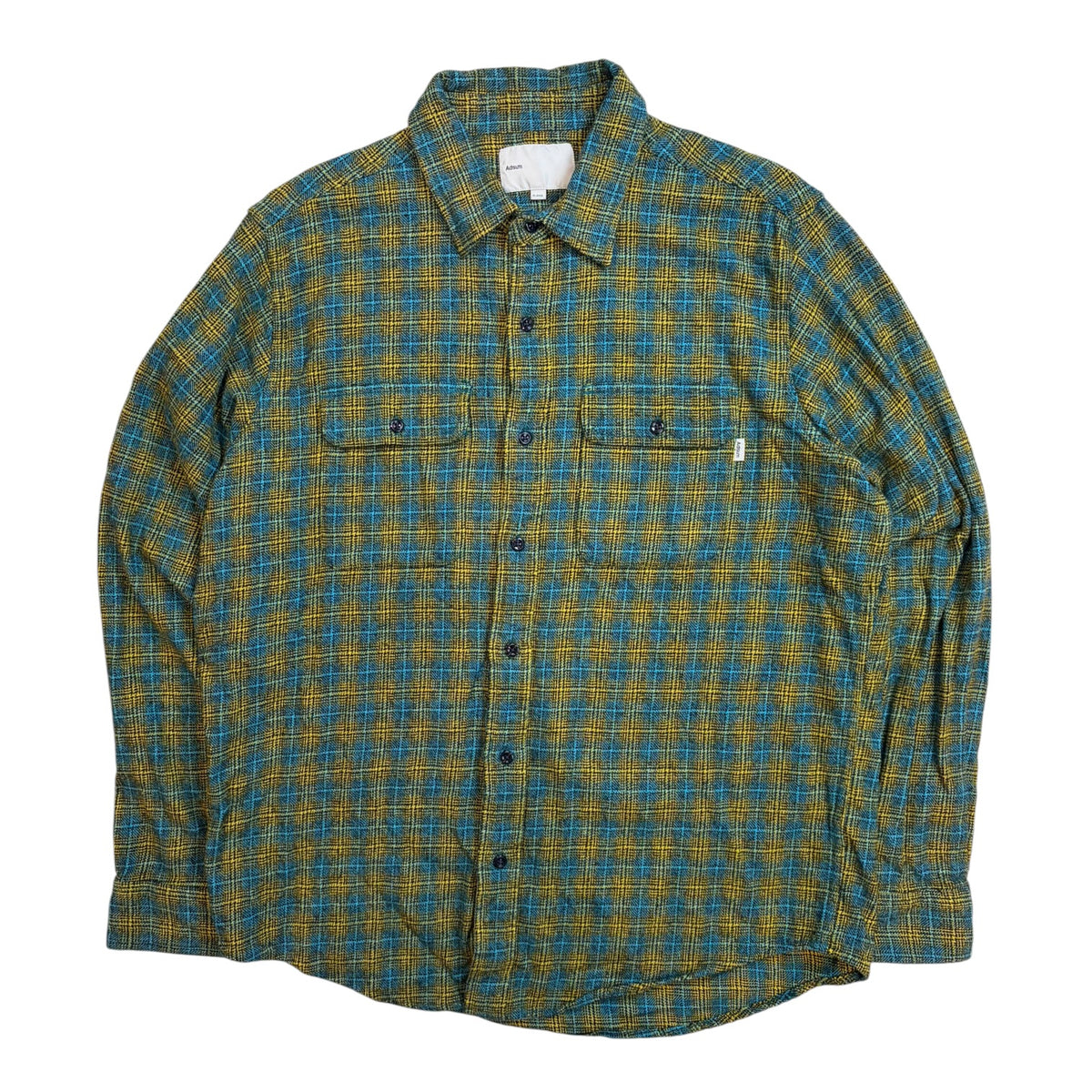 Adsum Classic Plaid  Button-Up Workshirt Aqua/Sulfur