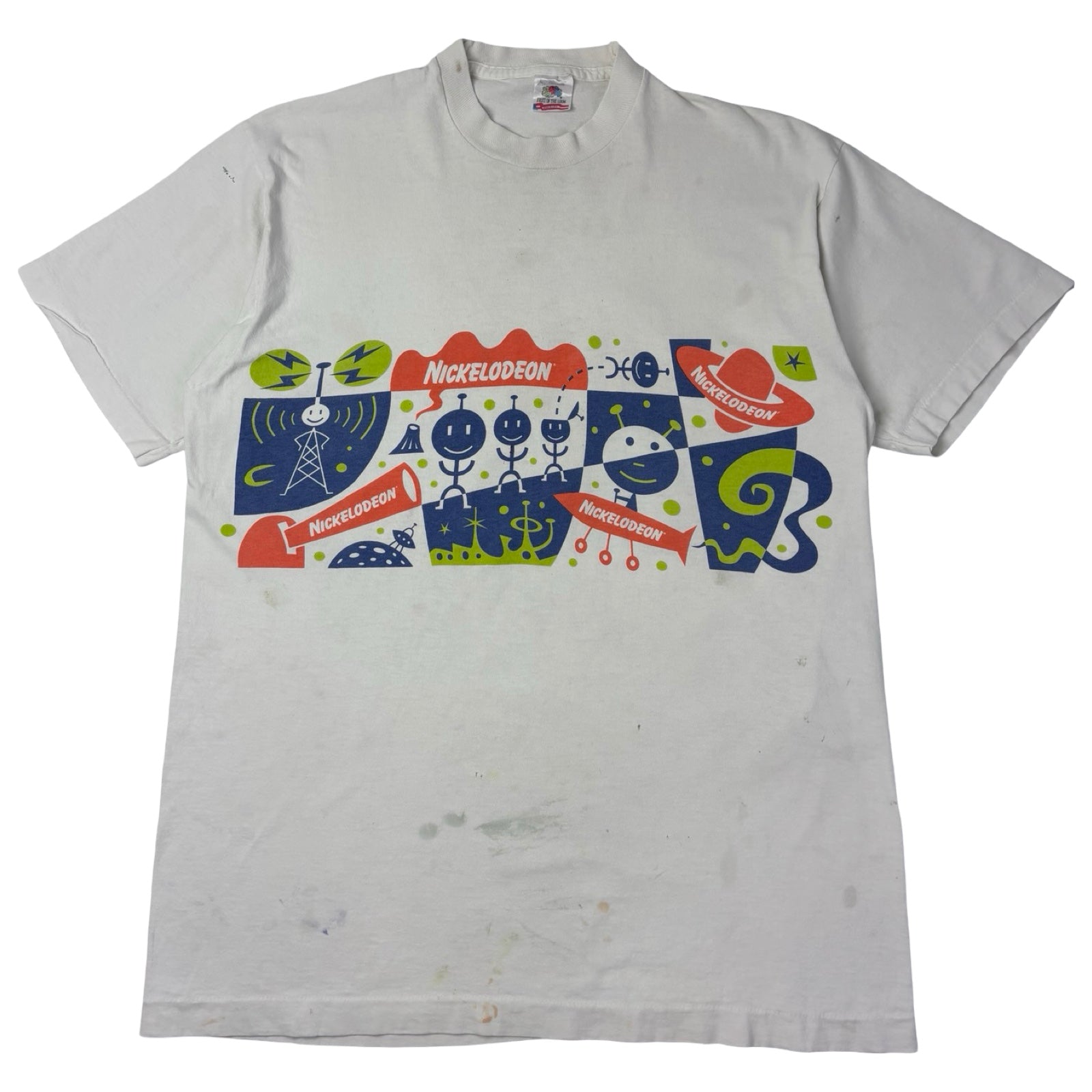 Vintage Nickelodeon Space Themed T-Shirt White