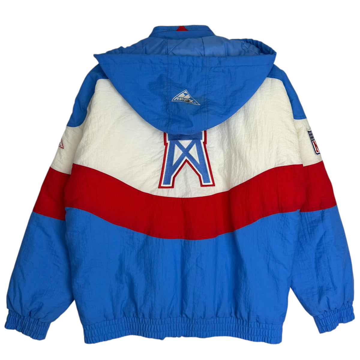 Vintage 90s Apex One NFL Houston Oilers Colorblock Jacket Blue