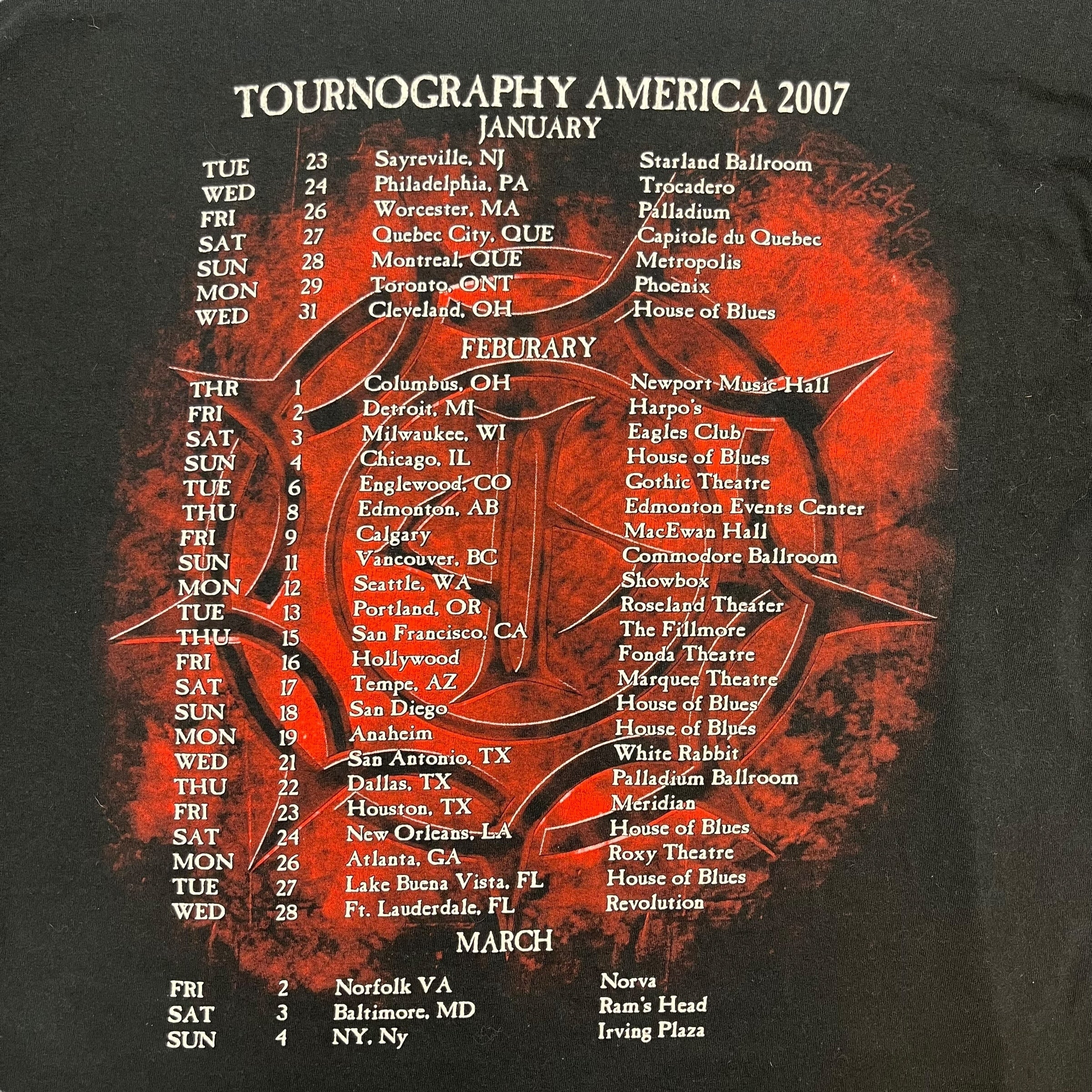 2007 Cradle of Filth Tournography Tee Black