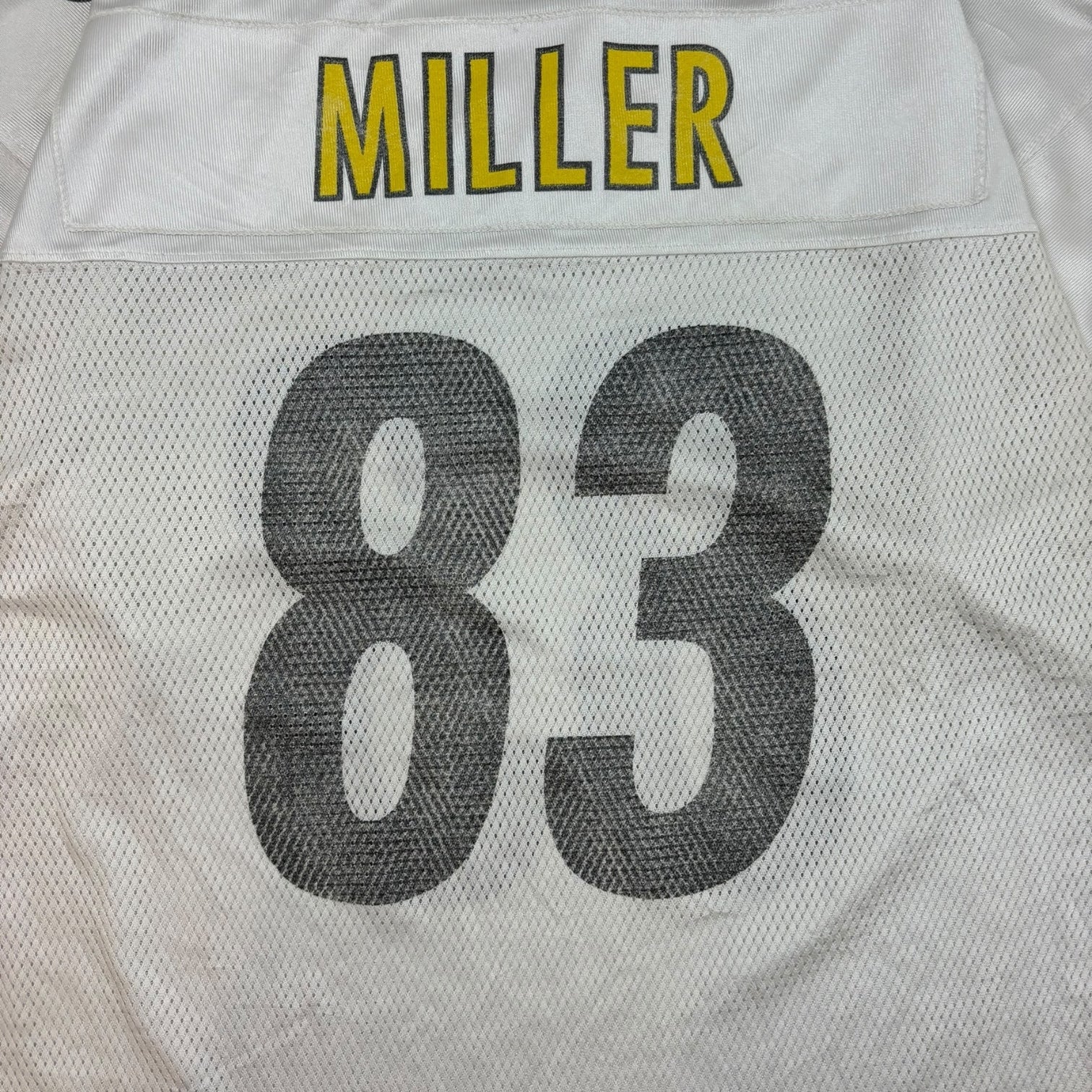 Vintage Reebok Pittsburg Steelers Health Miller Football Jersey White