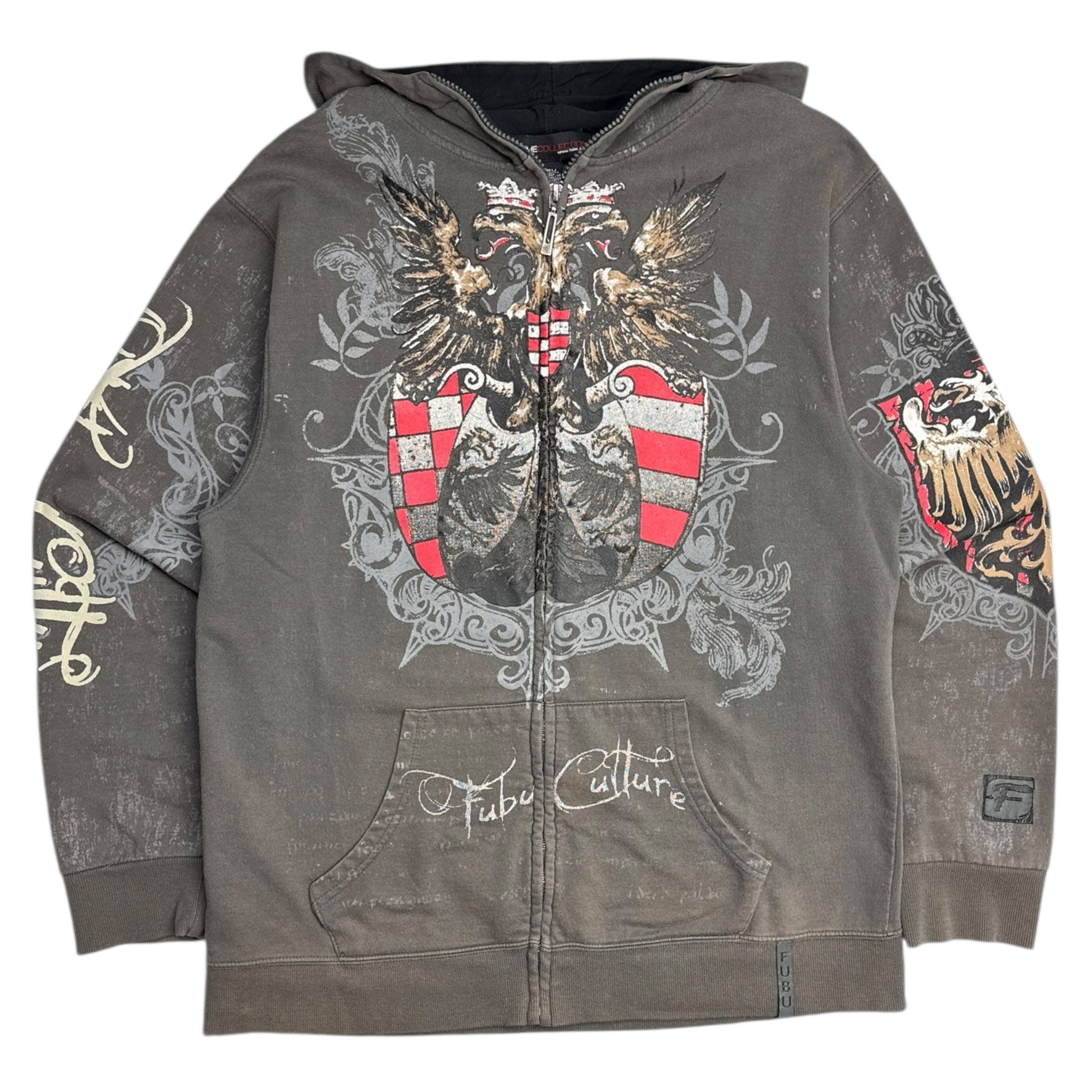 Vintage Y2K Fubu Cyber Crest Zip Up Hoodie