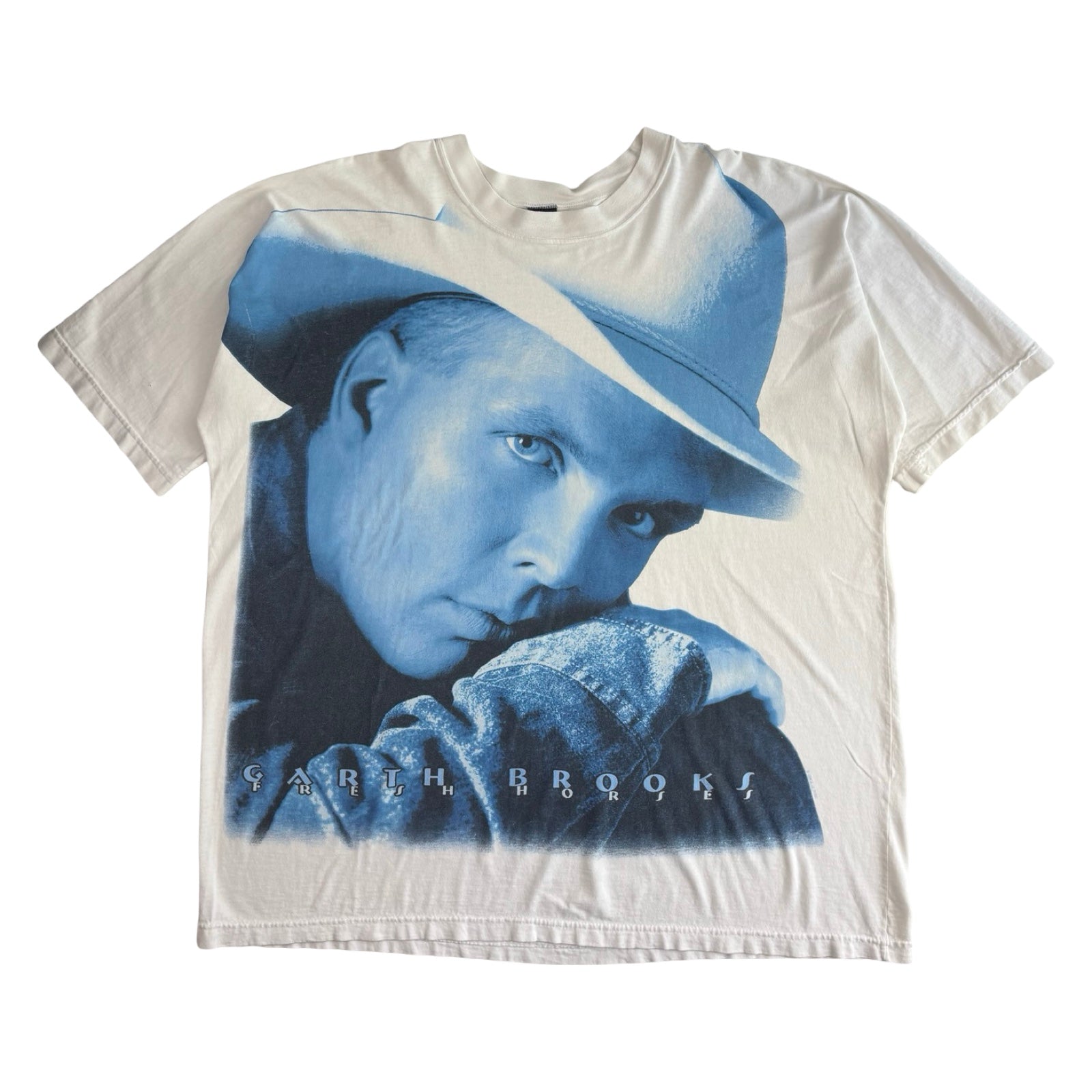 1996 Garth Brooks Fresh Horses Era AOP T-Shirt White
