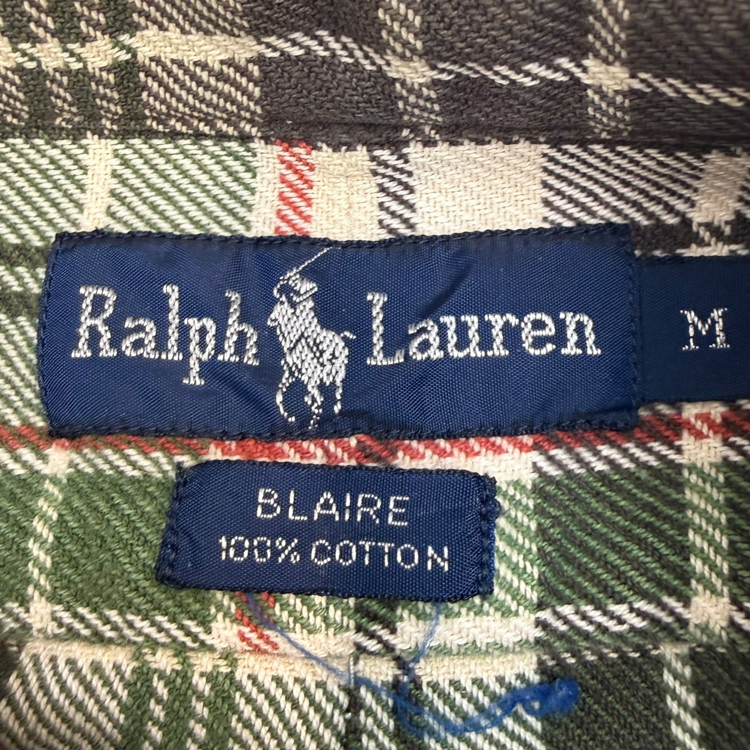 Vintage Ralph Lauren Button Up Polo Plaid Green