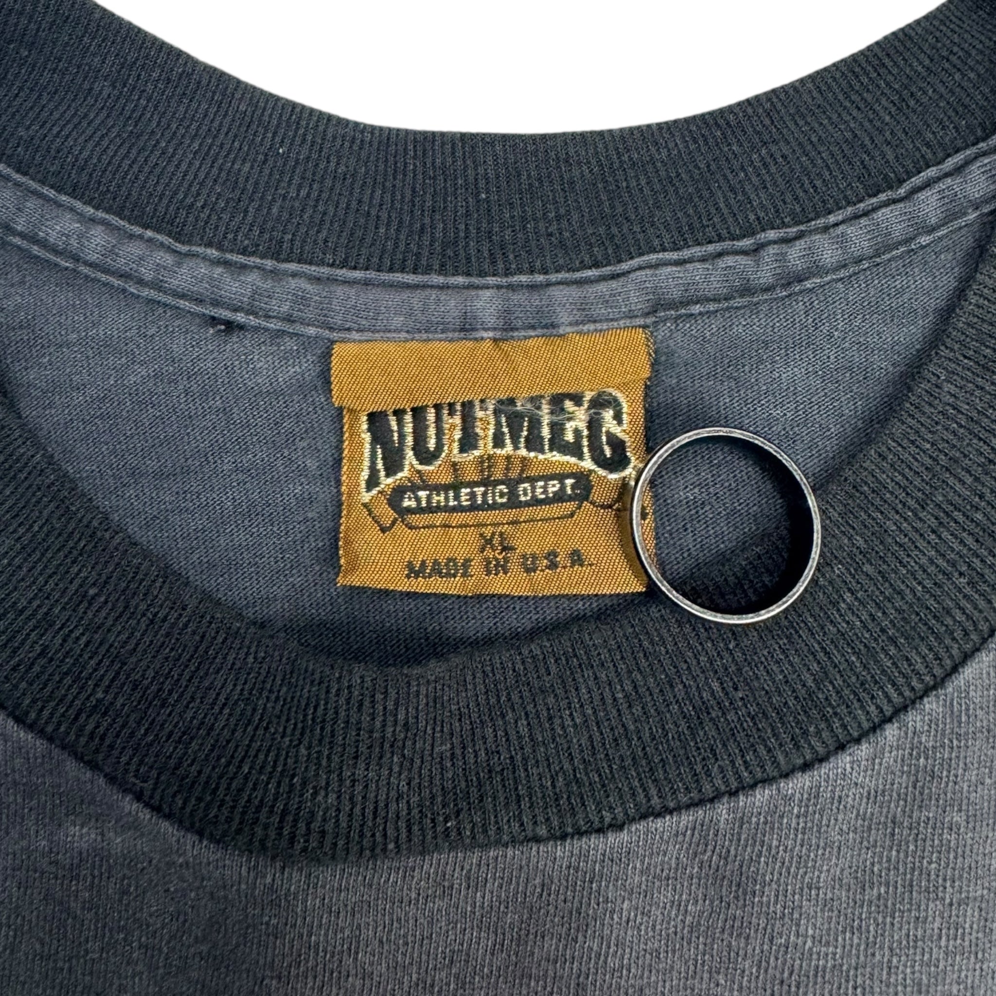 1991 Marlins Florida Nutmeg T-Shirt Faded Black