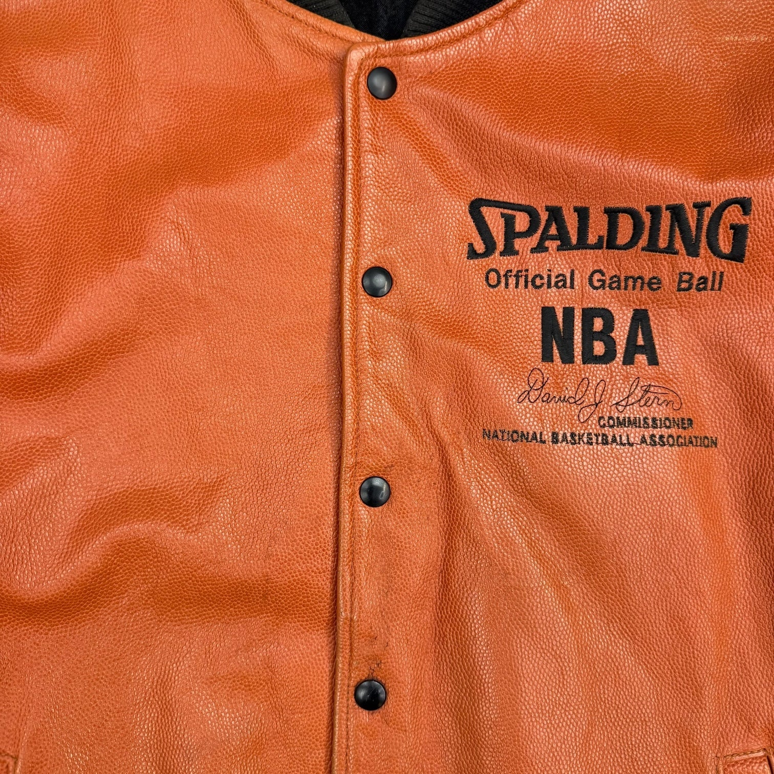Vintage Spalding Official Game Ball NBA Basketball Leather Jacket Brown