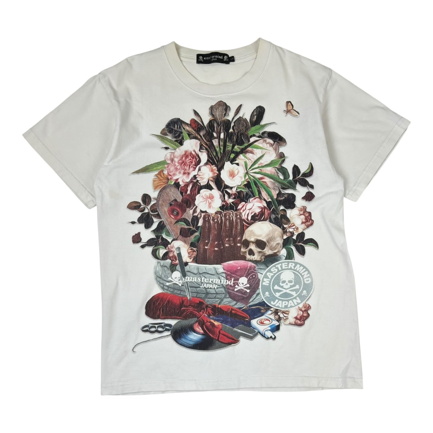 Mastermind Japan Floral Skull T-Shirt White