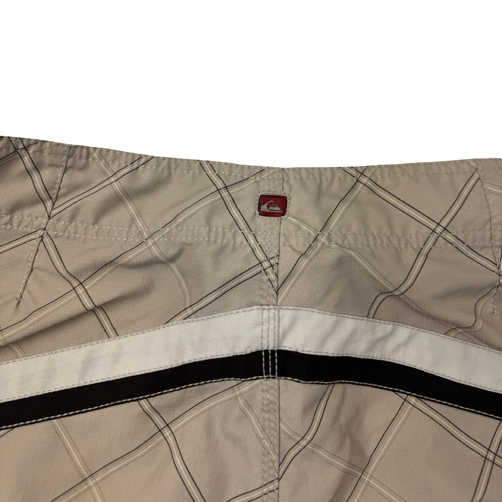 Y2K Quiksilver Embroidered Surf Board Shorts Beige