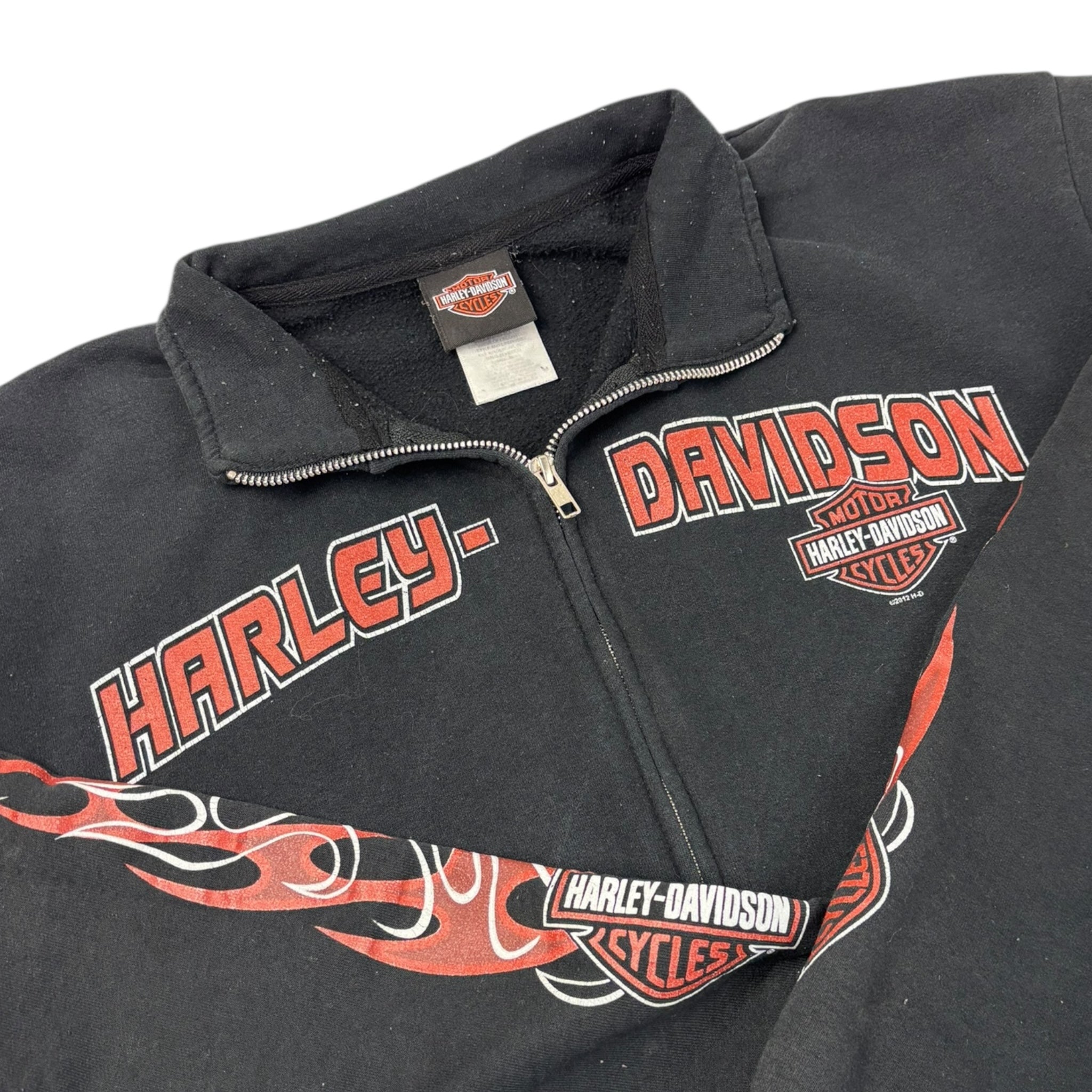2012 Harley Davidson Flame Sleeve Zip Sweater