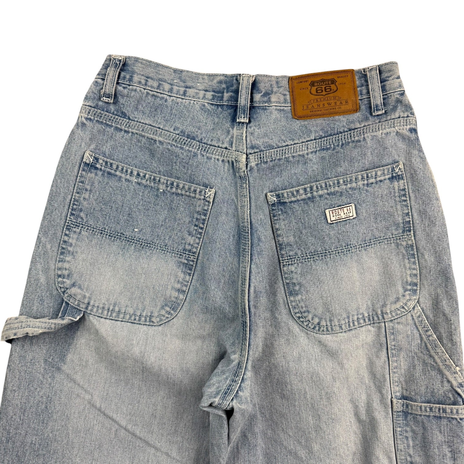 (W) Vintage Route 66 Denim Pants Light Wash