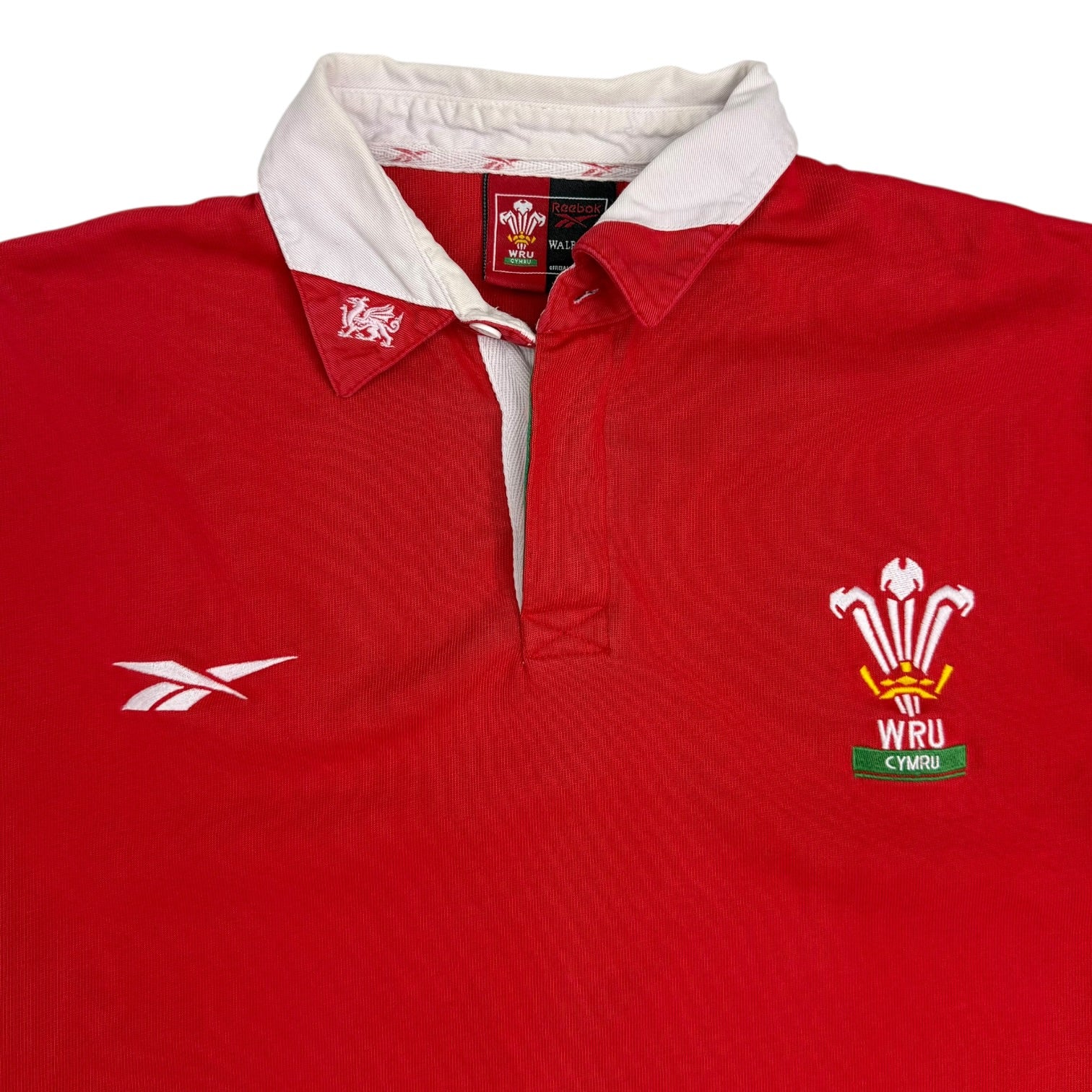 Vintage Reebok Wales Rugby Union Jersey Red