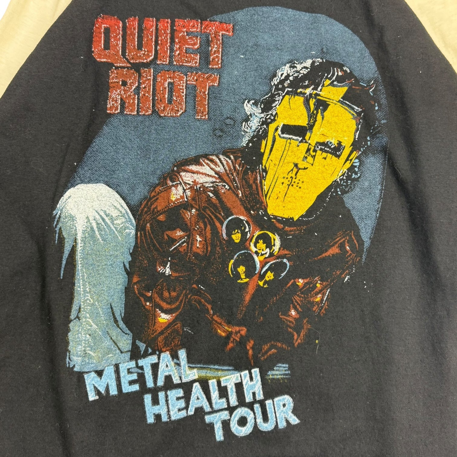 1983 Quiet Riot Metal Health Tour Raglan Tee Black/White