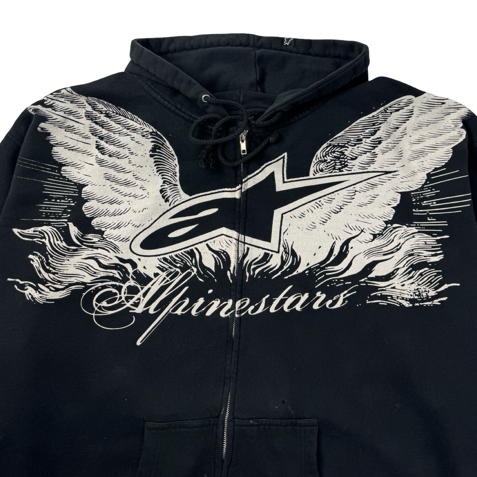 Vintage Y2K Alpinestars Angel Wings Moto-X Zip Up Hoodie